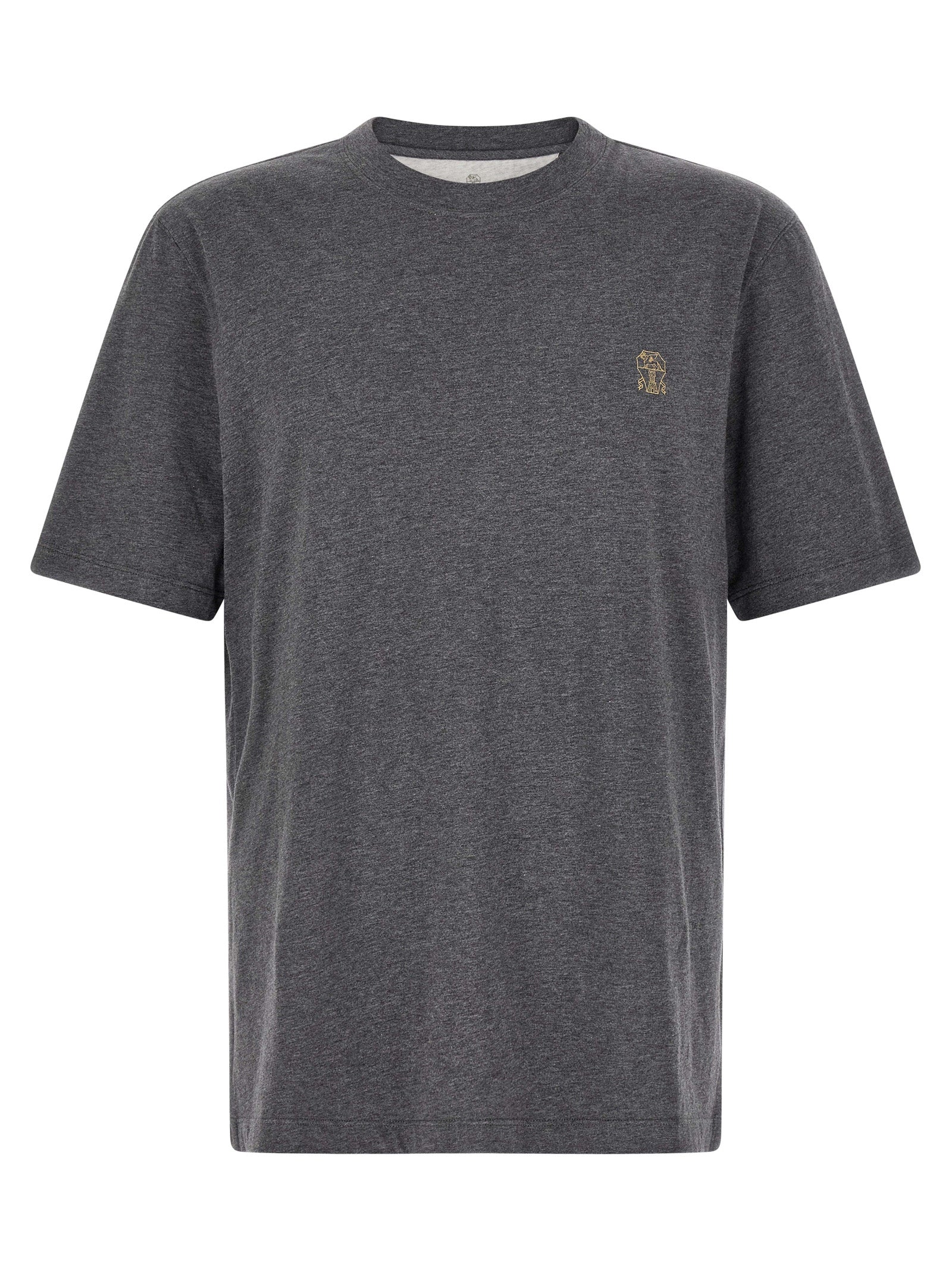 Brunello Cucinelli Gray Cotton T-Shirt Brunello Cucinelli