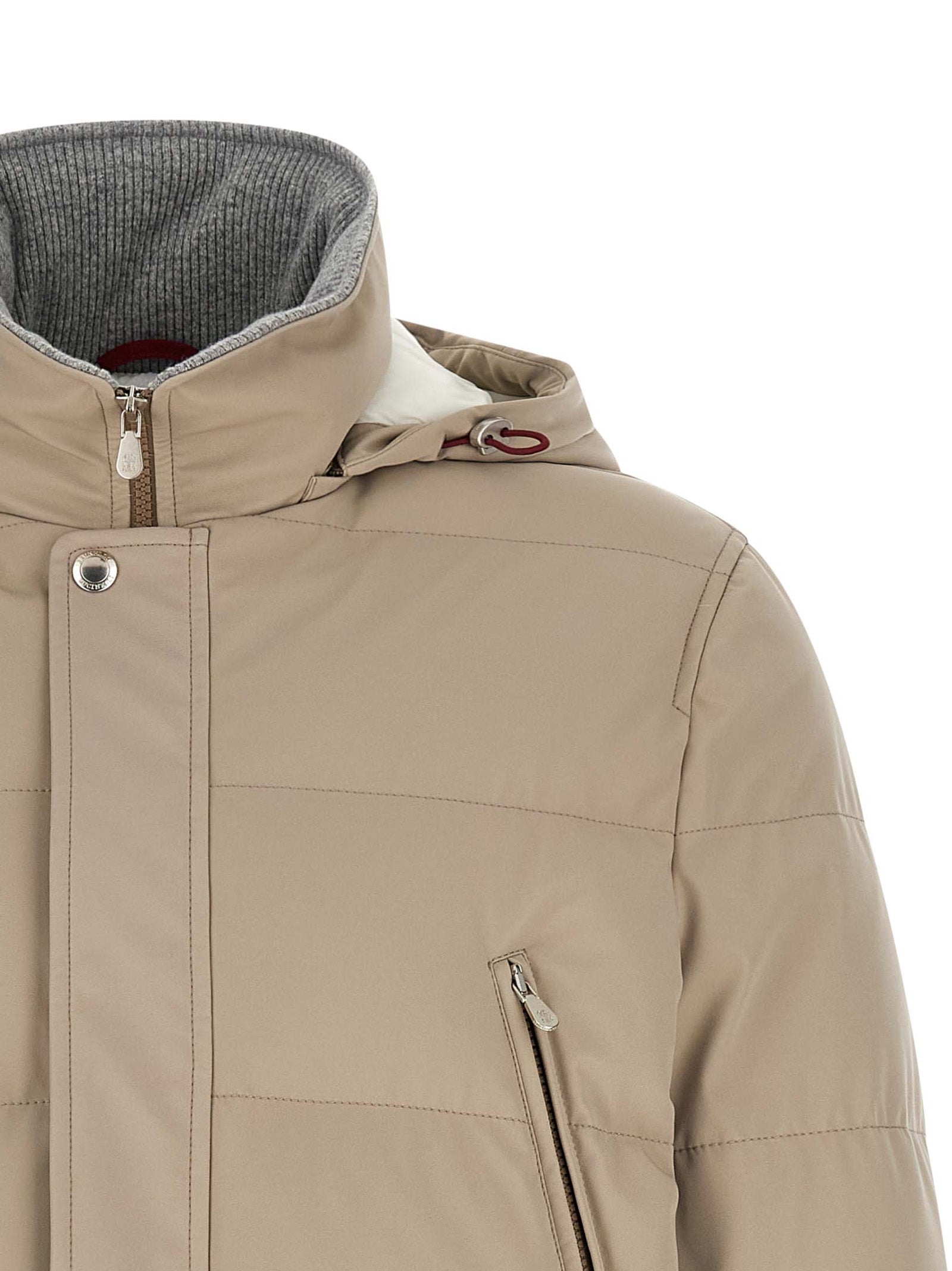 Brunello Cucinelli Beige Polyamide Parka Brunello Cucinelli