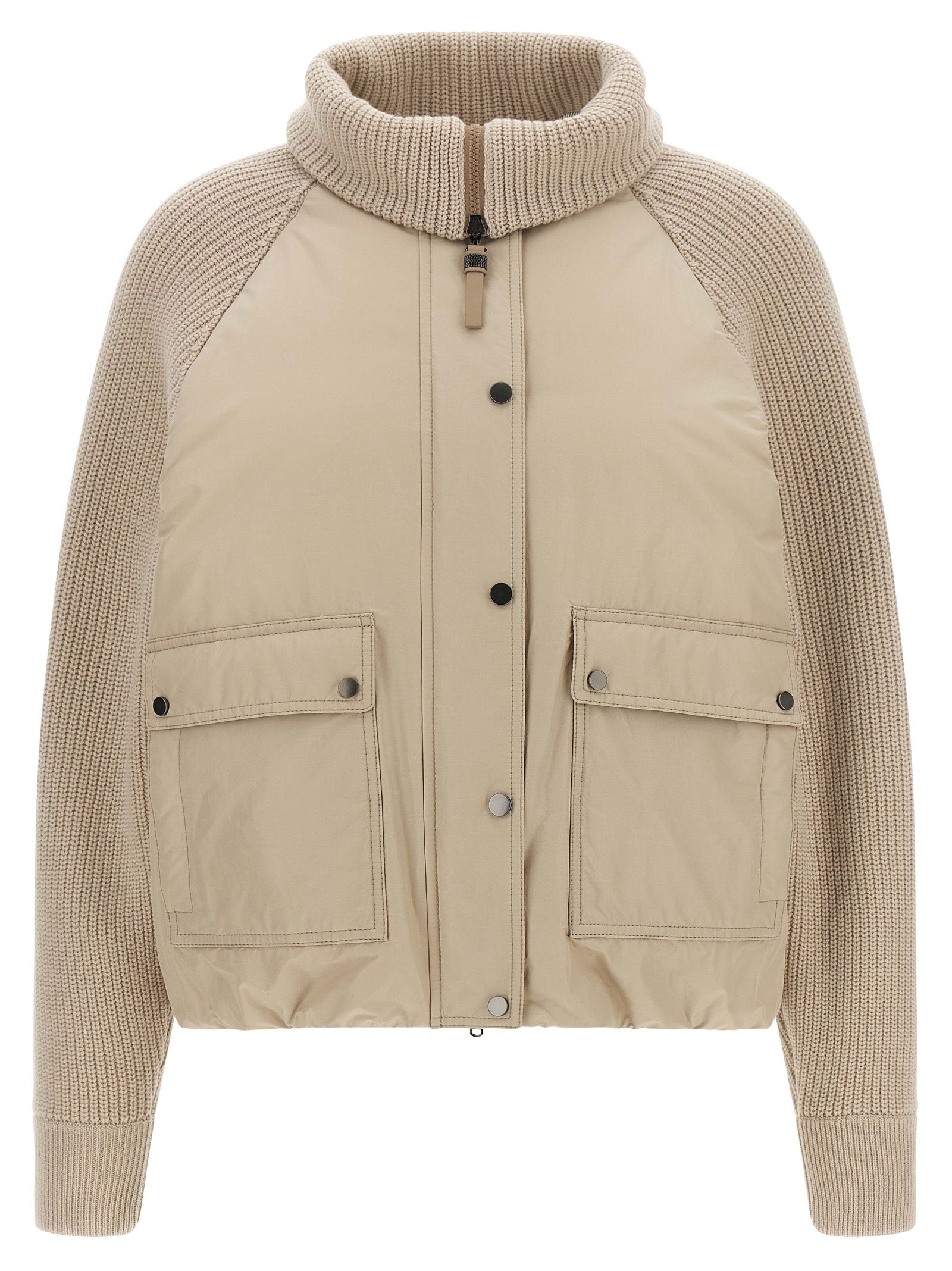 Brunello Cucinelli Beige Cotton Full-Length Jacket Brunello Cucinelli