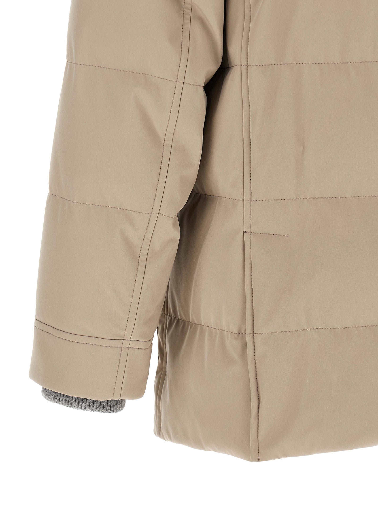 Brunello Cucinelli Beige Polyamide Parka Brunello Cucinelli