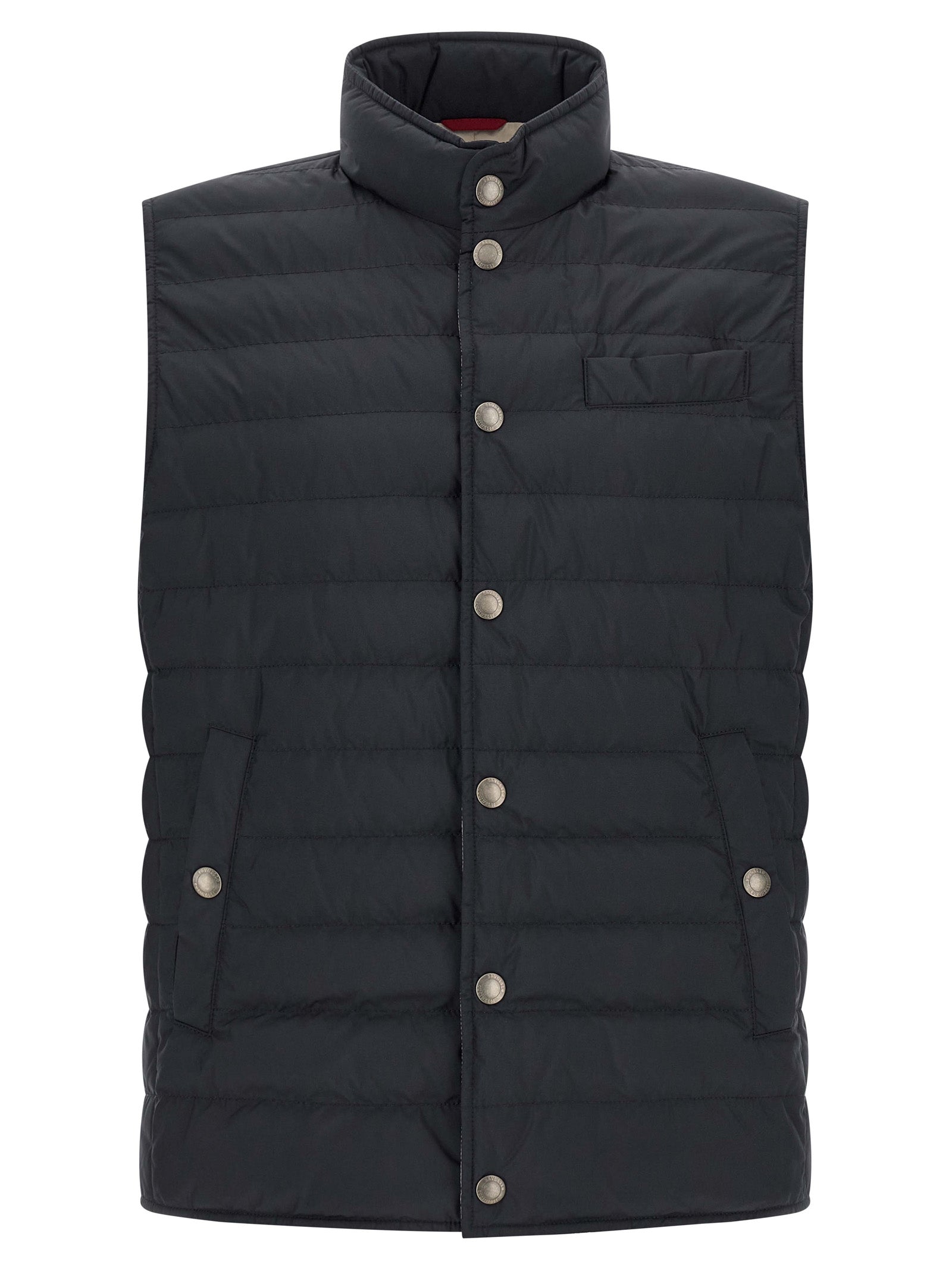 Brunello Cucinelli Blue Polyester Sleeveless Jacket Brunello Cucinelli