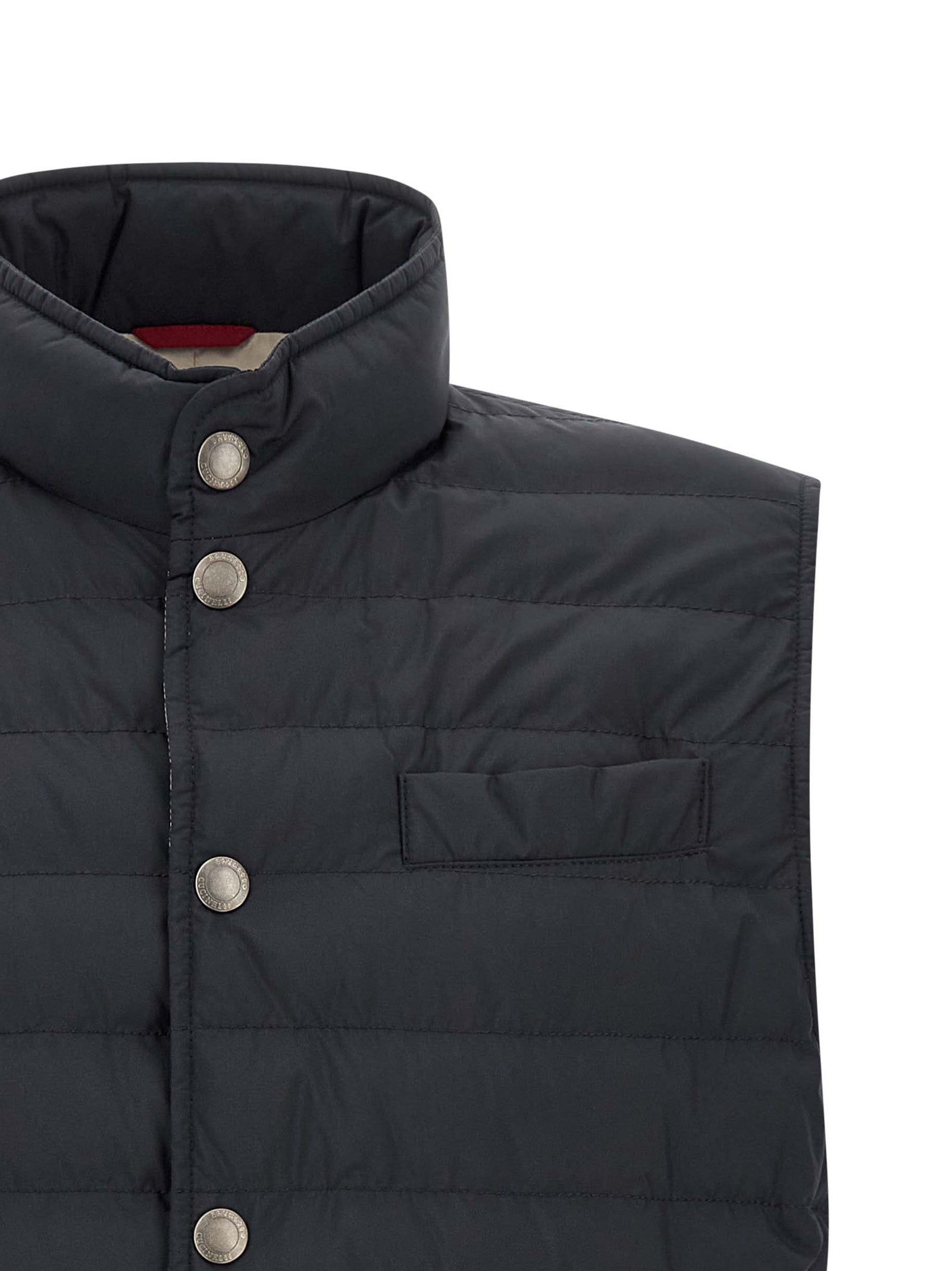 Brunello Cucinelli Blue Polyester Sleeveless Jacket Brunello Cucinelli