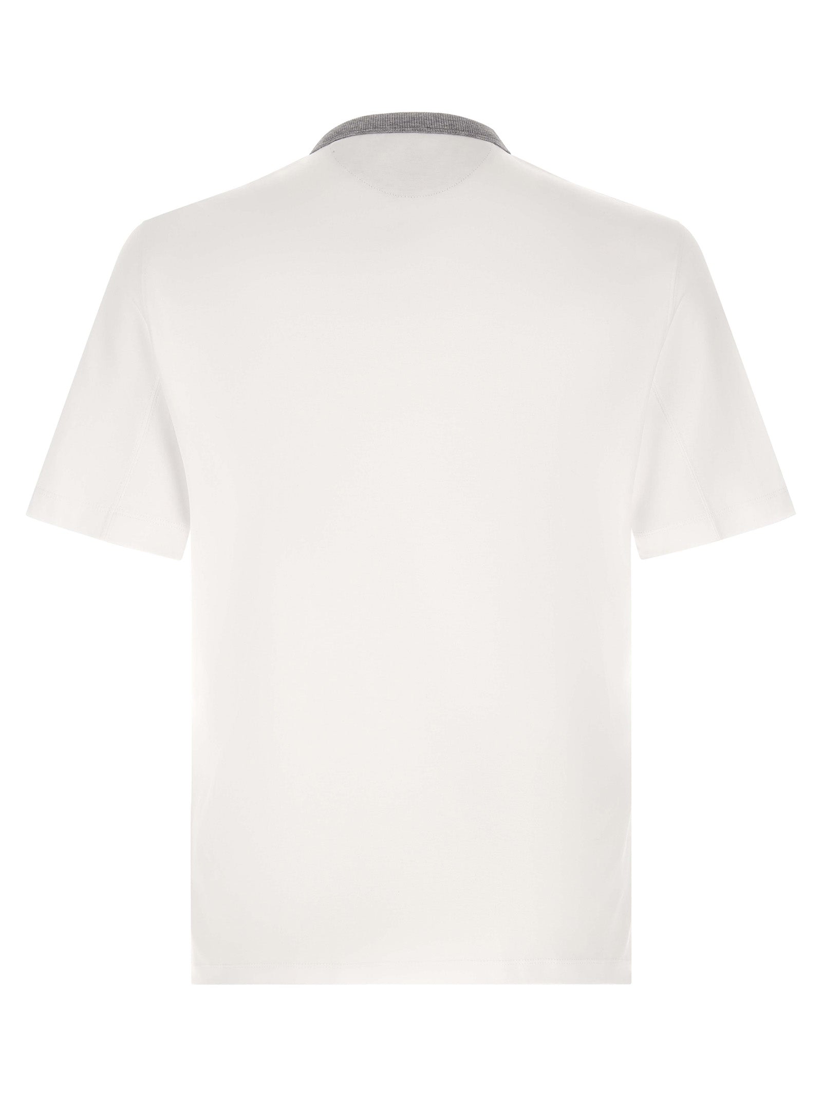Brunello Cucinelli White Cotton T-Shirt Brunello Cucinelli