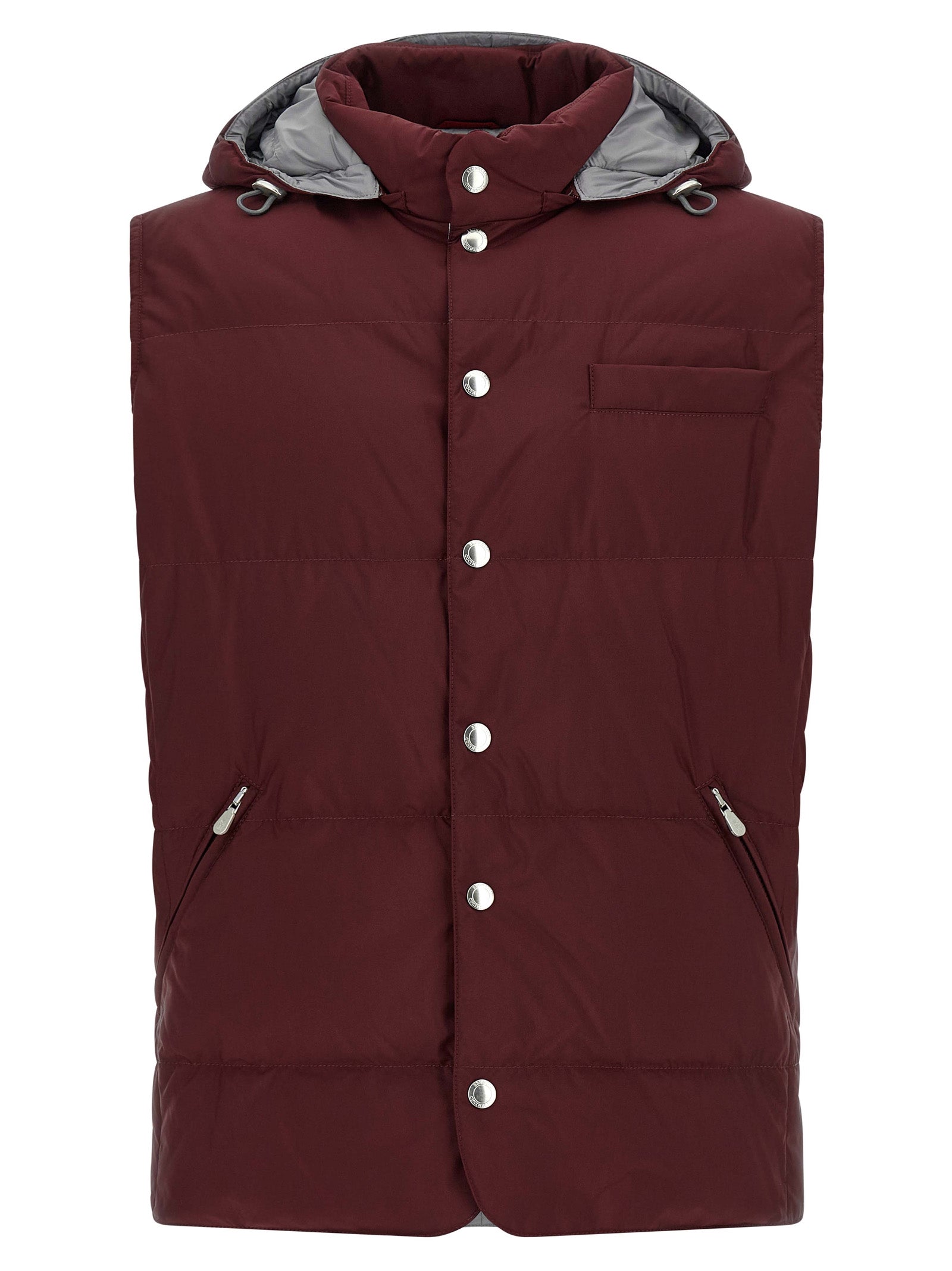 Brunello Cucinelli Bordeaux Polyester Sleeveless Jacket Brunello Cucinelli