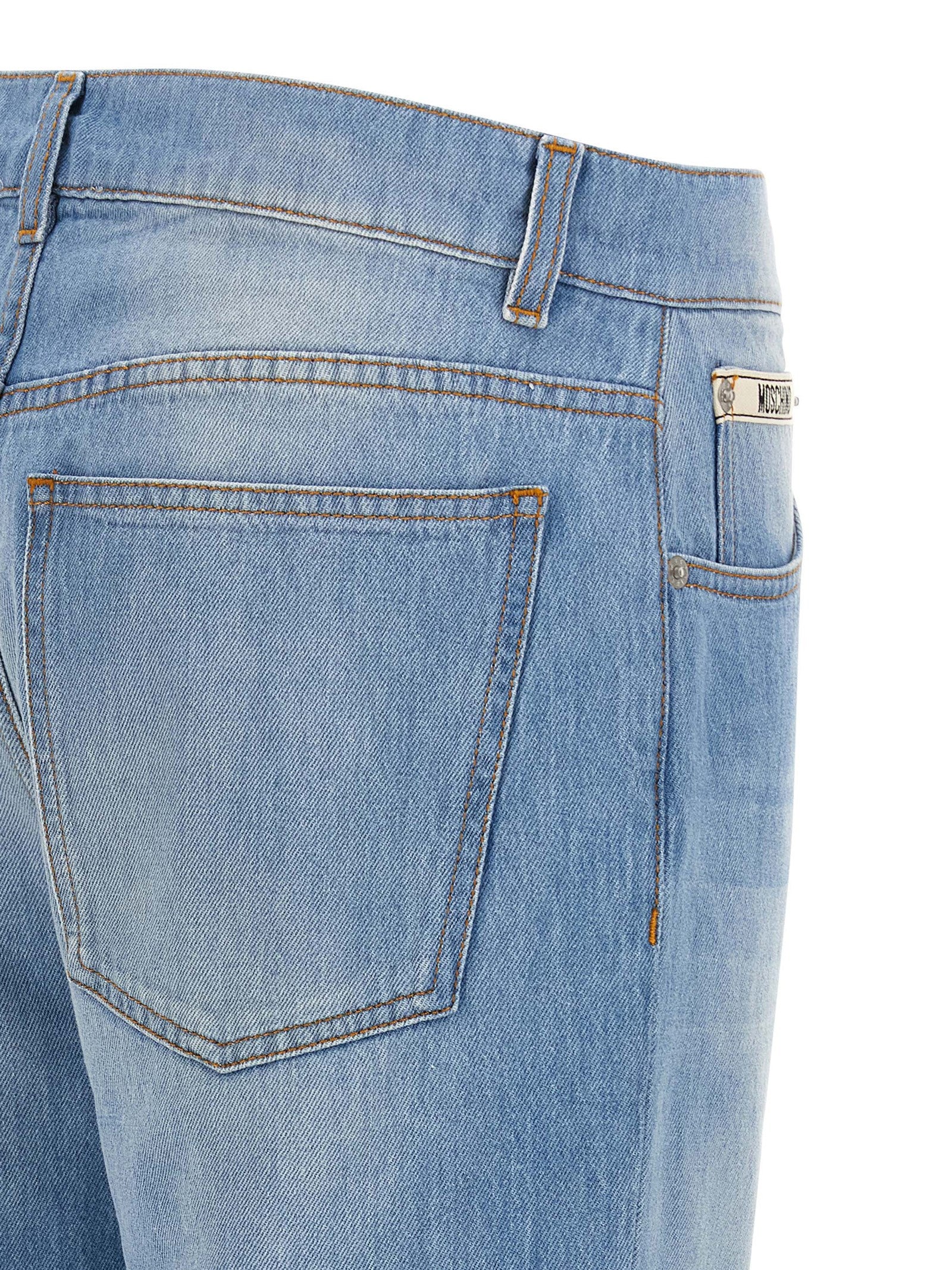 Moschino Blue Cotton Straight-Leg Jeans Moschino
