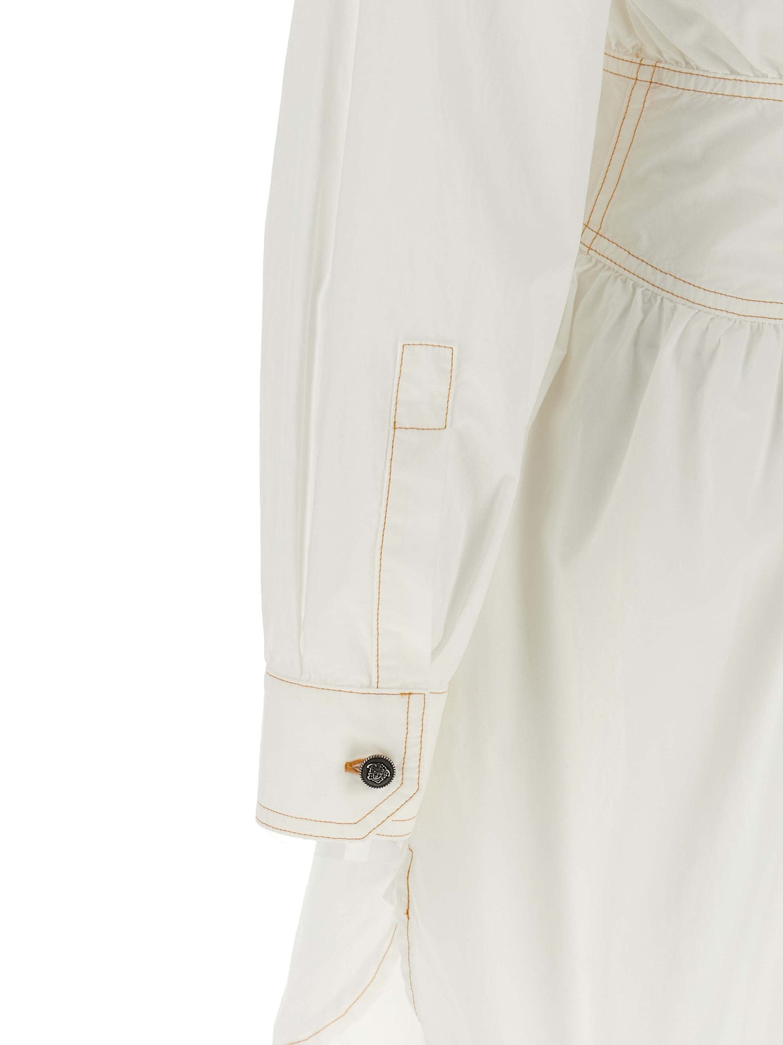 Versace White Cotton Short Dress Versace