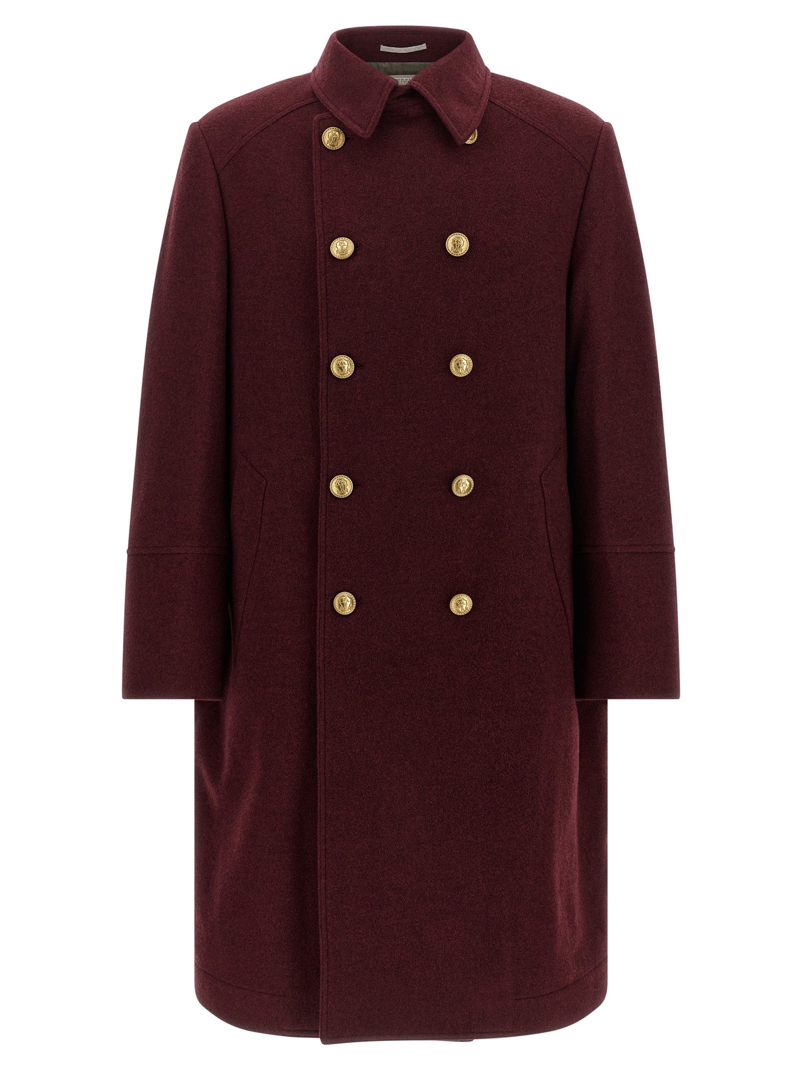 Brunello Cucinelli Bordeaux Cashmere Coat Brunello Cucinelli
