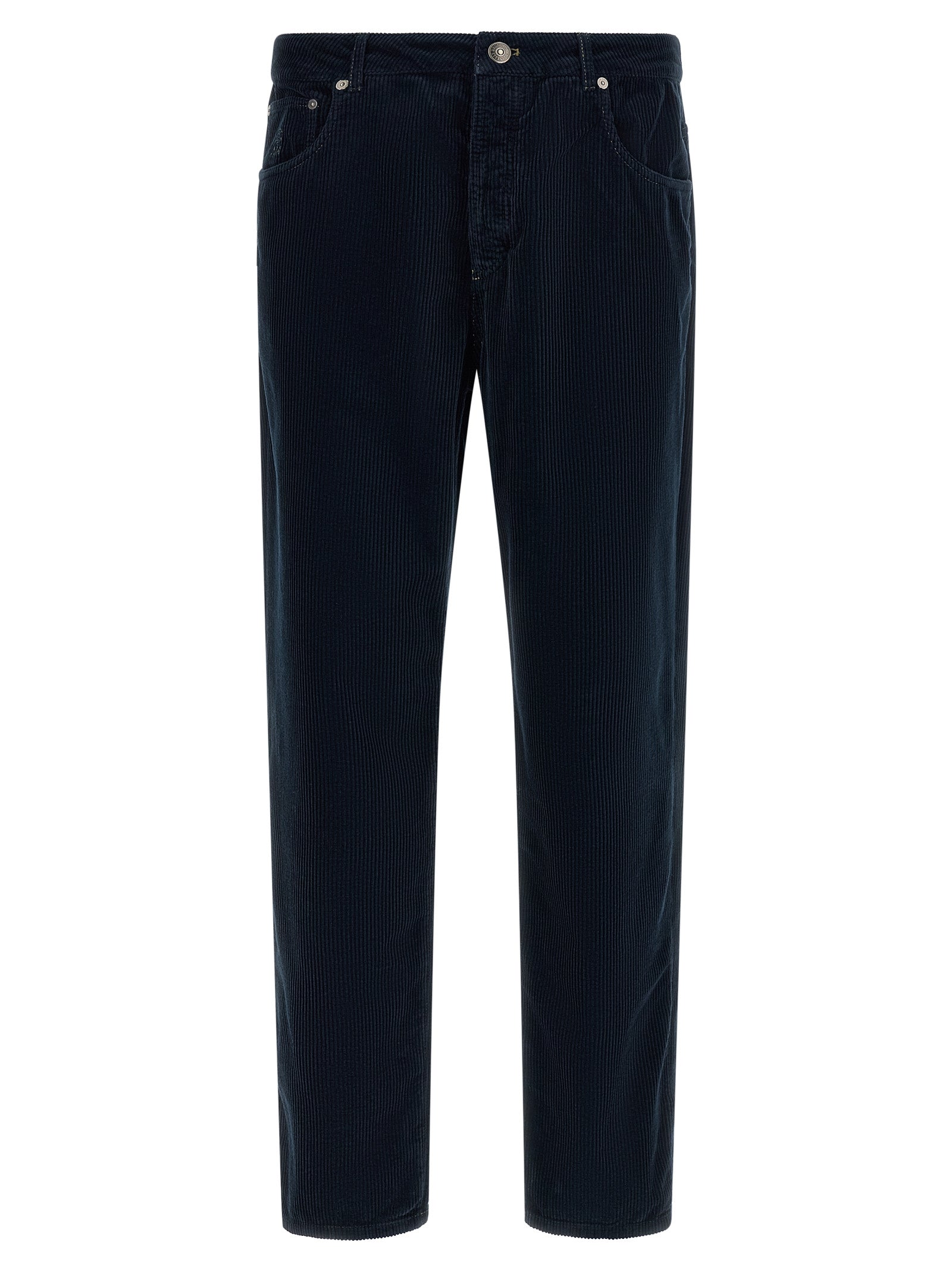 Brunello Cucinelli Blue Cotton Casual Pants Brunello Cucinelli
