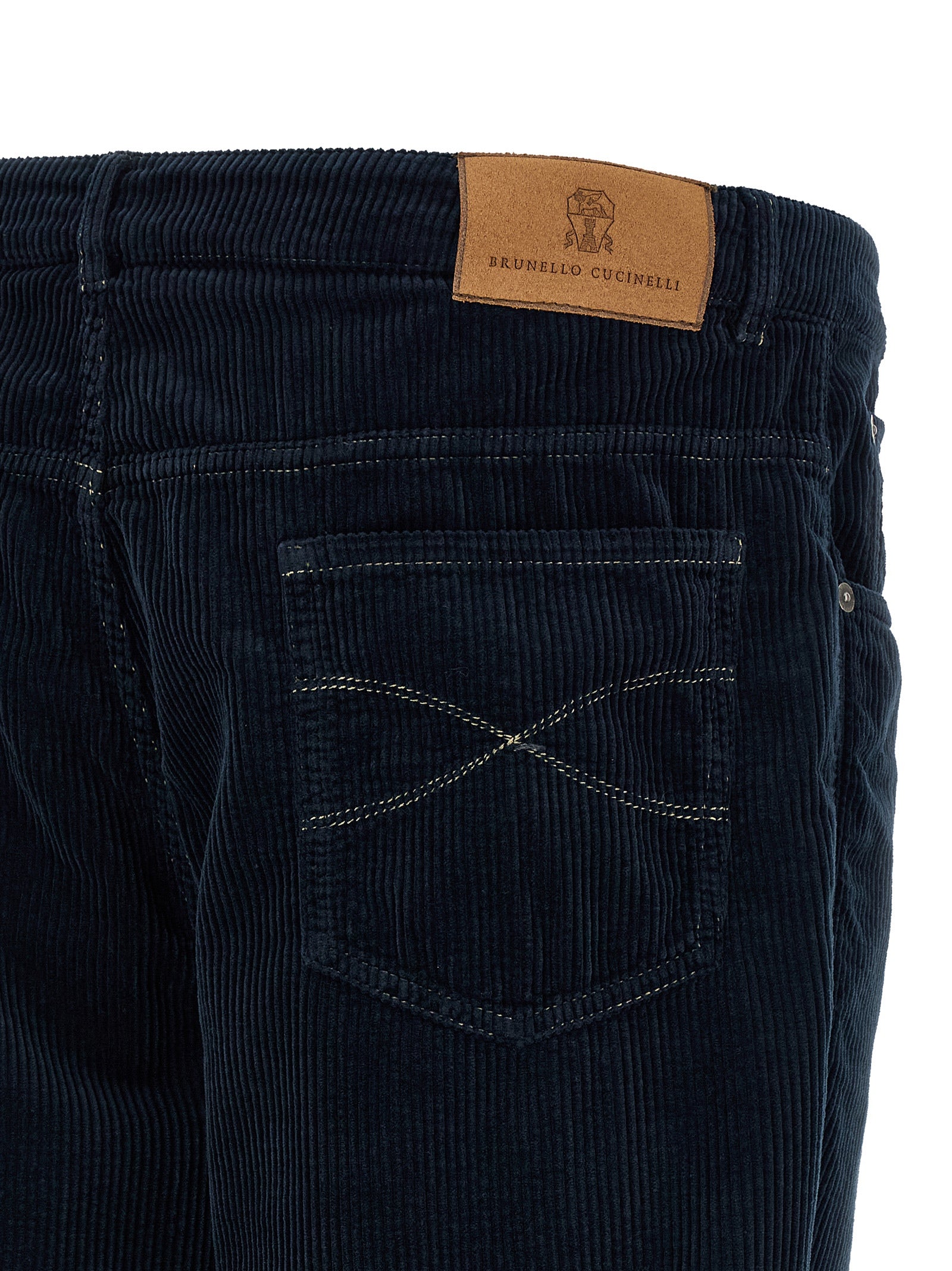 Brunello Cucinelli Blue Cotton Casual Pants Brunello Cucinelli