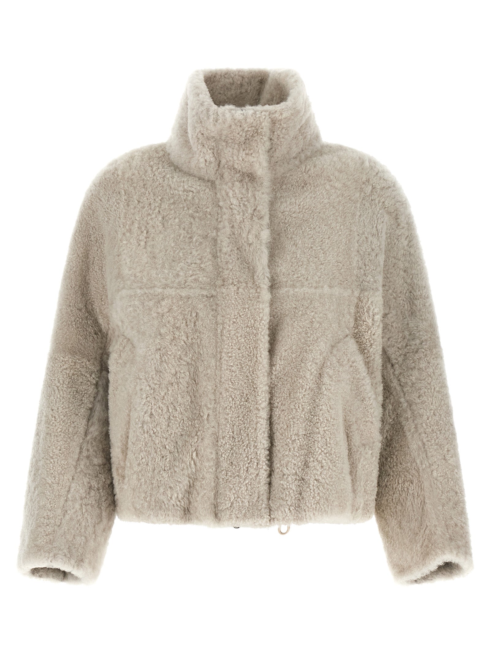 Brunello Cucinelli Beige Lamb Leather Full-Length Jacket Brunello Cucinelli