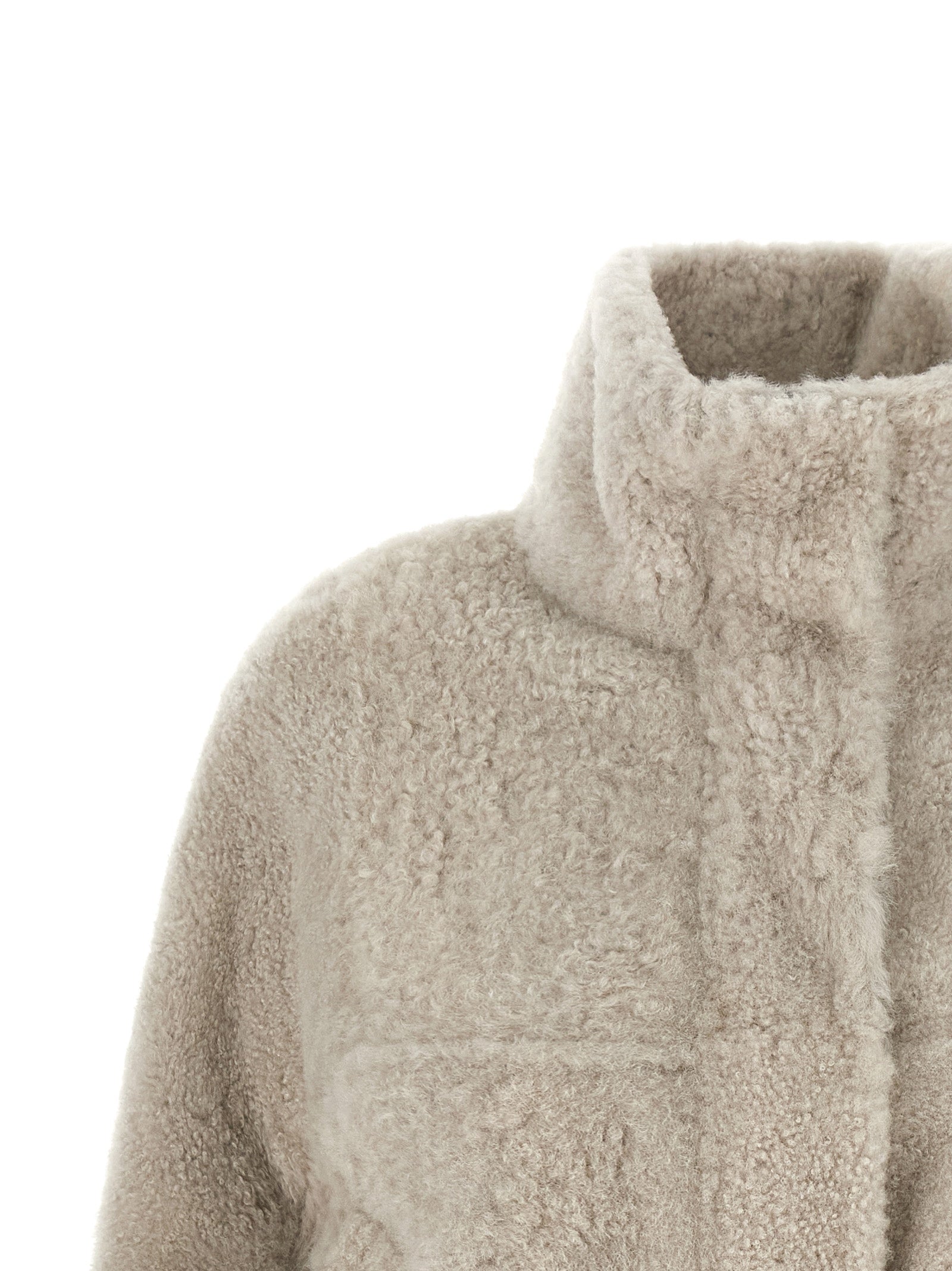 Brunello Cucinelli Beige Lamb Leather Full-Length Jacket Brunello Cucinelli
