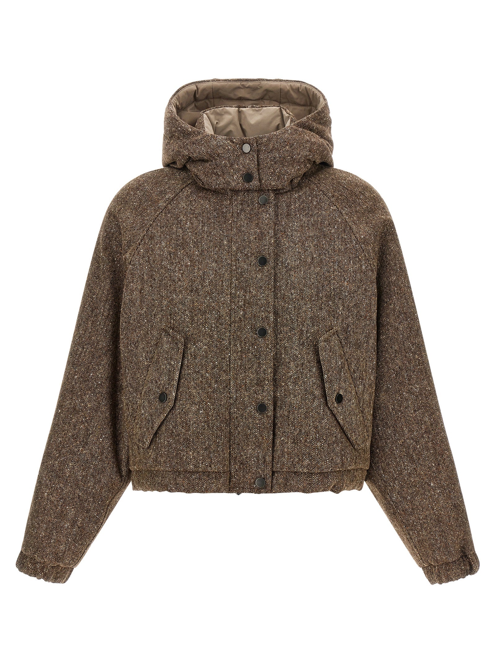 Brunello Cucinelli Brown Virgin Wool Full-Length Jacket Brunello Cucinelli