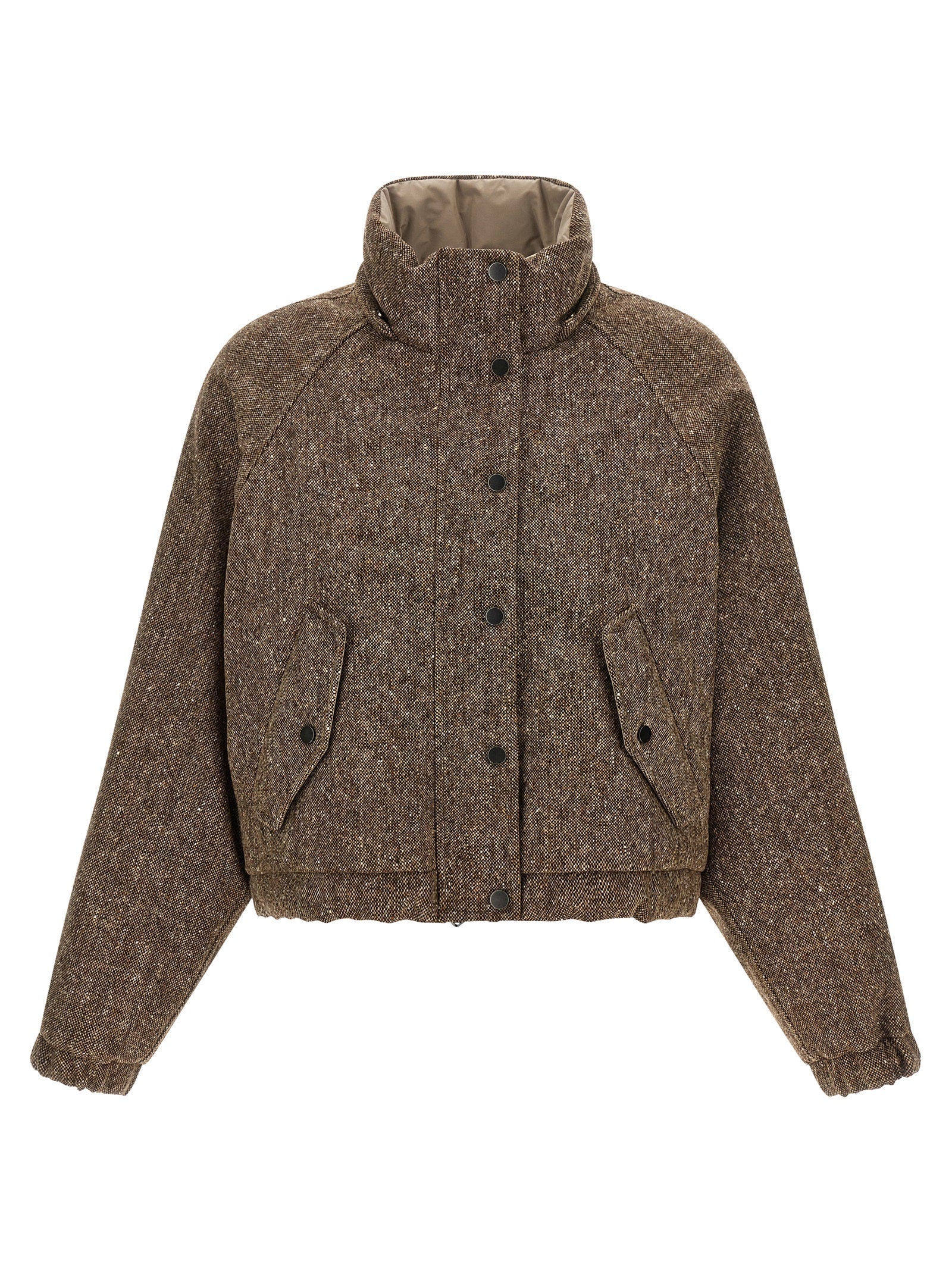 Brunello Cucinelli Brown Virgin Wool Full-Length Jacket Brunello Cucinelli