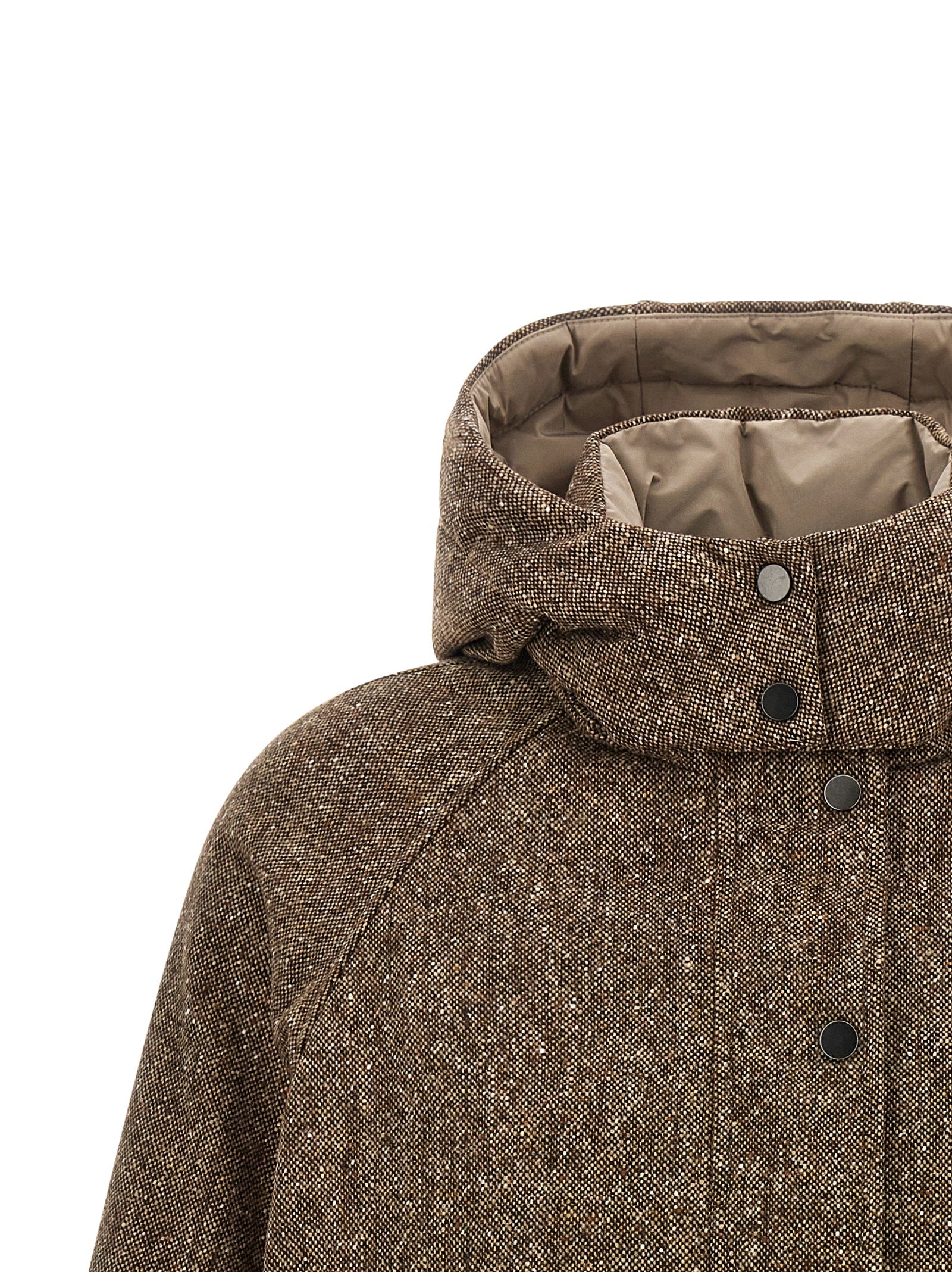 Brunello Cucinelli Brown Virgin Wool Full-Length Jacket Brunello Cucinelli