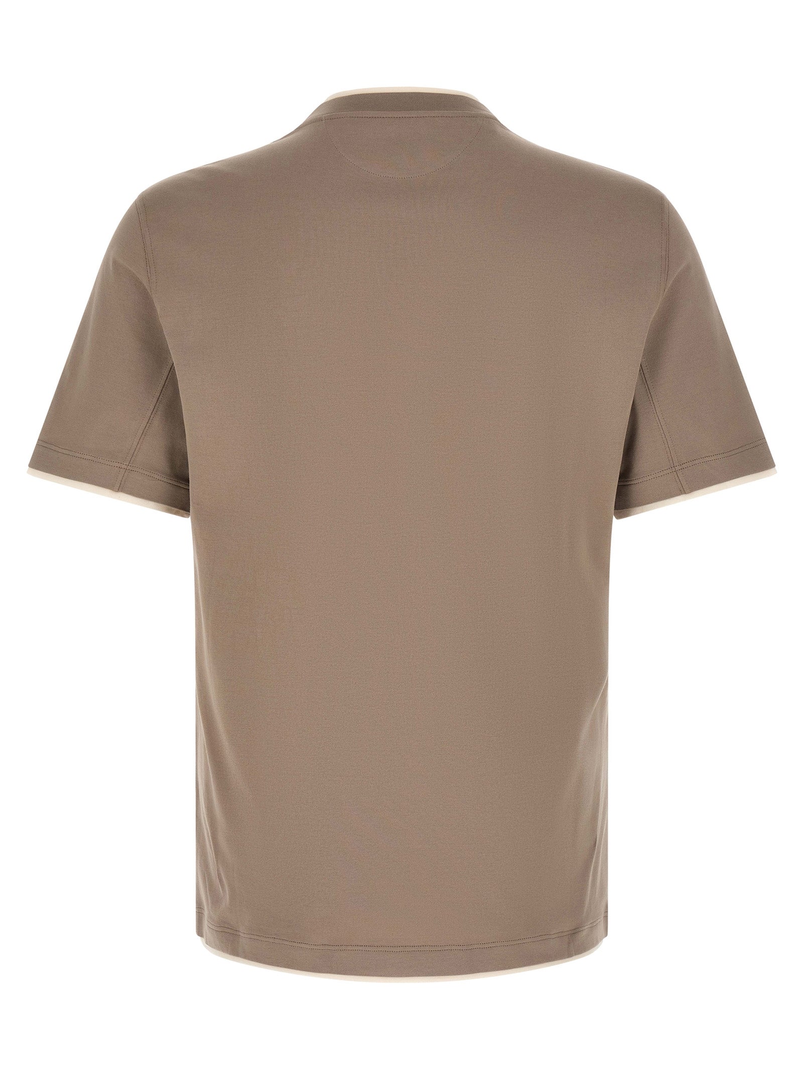 Brunello Cucinelli Gray Cotton T-Shirt Brunello Cucinelli
