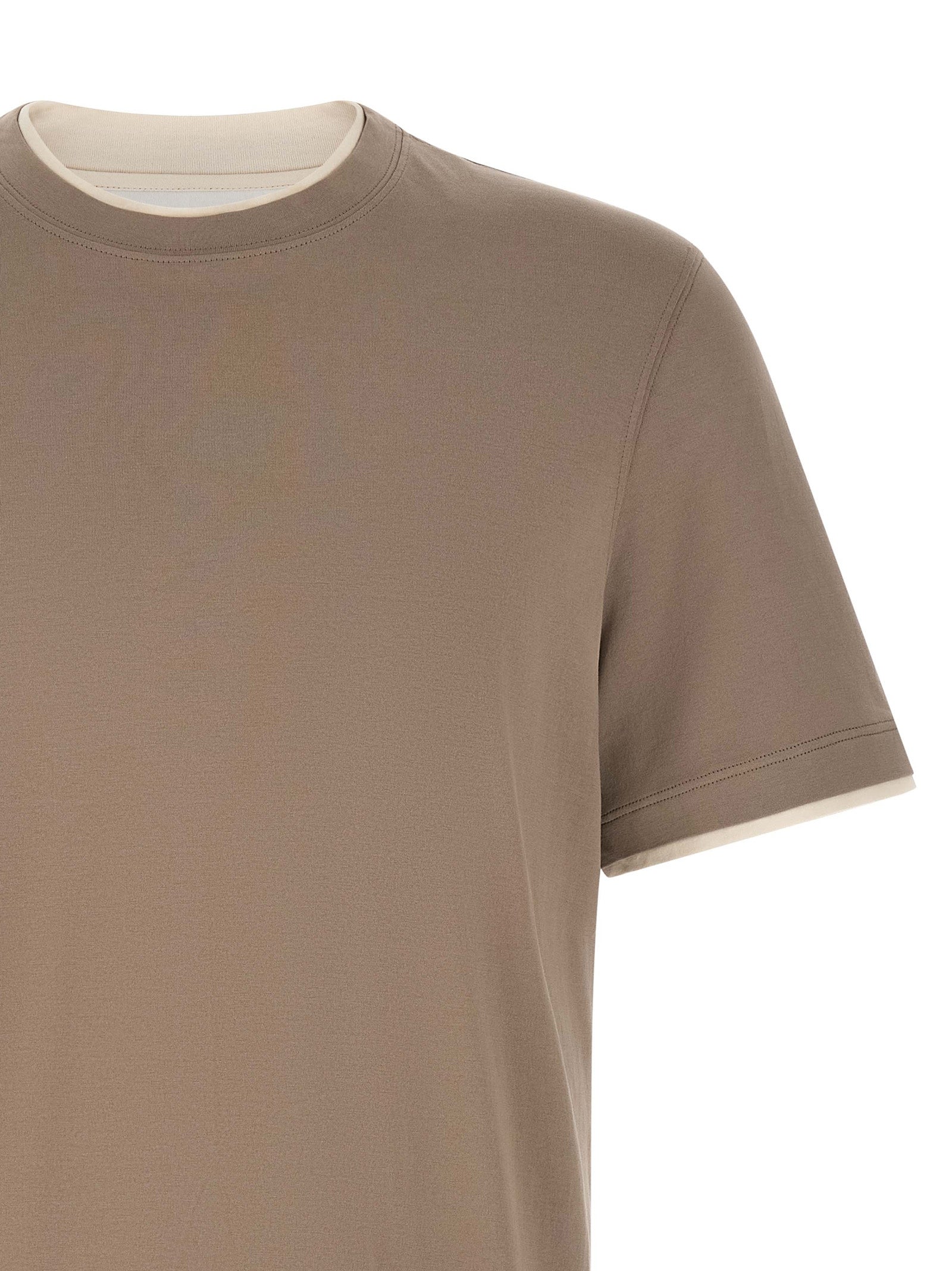 Brunello Cucinelli Gray Cotton T-Shirt Brunello Cucinelli