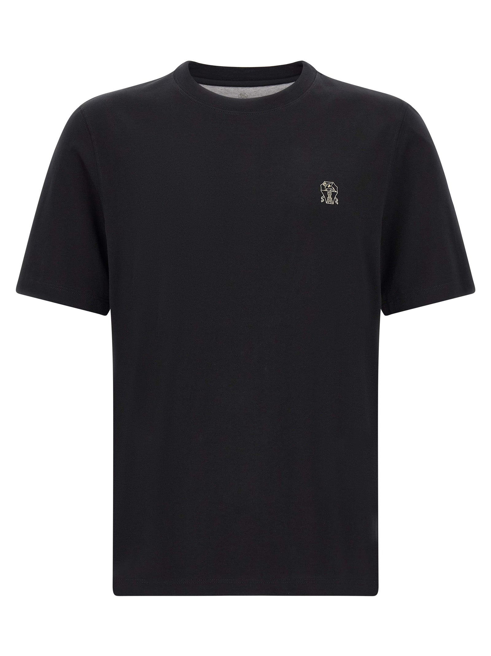 Brunello Cucinelli Black Cotton T-Shirt Brunello Cucinelli