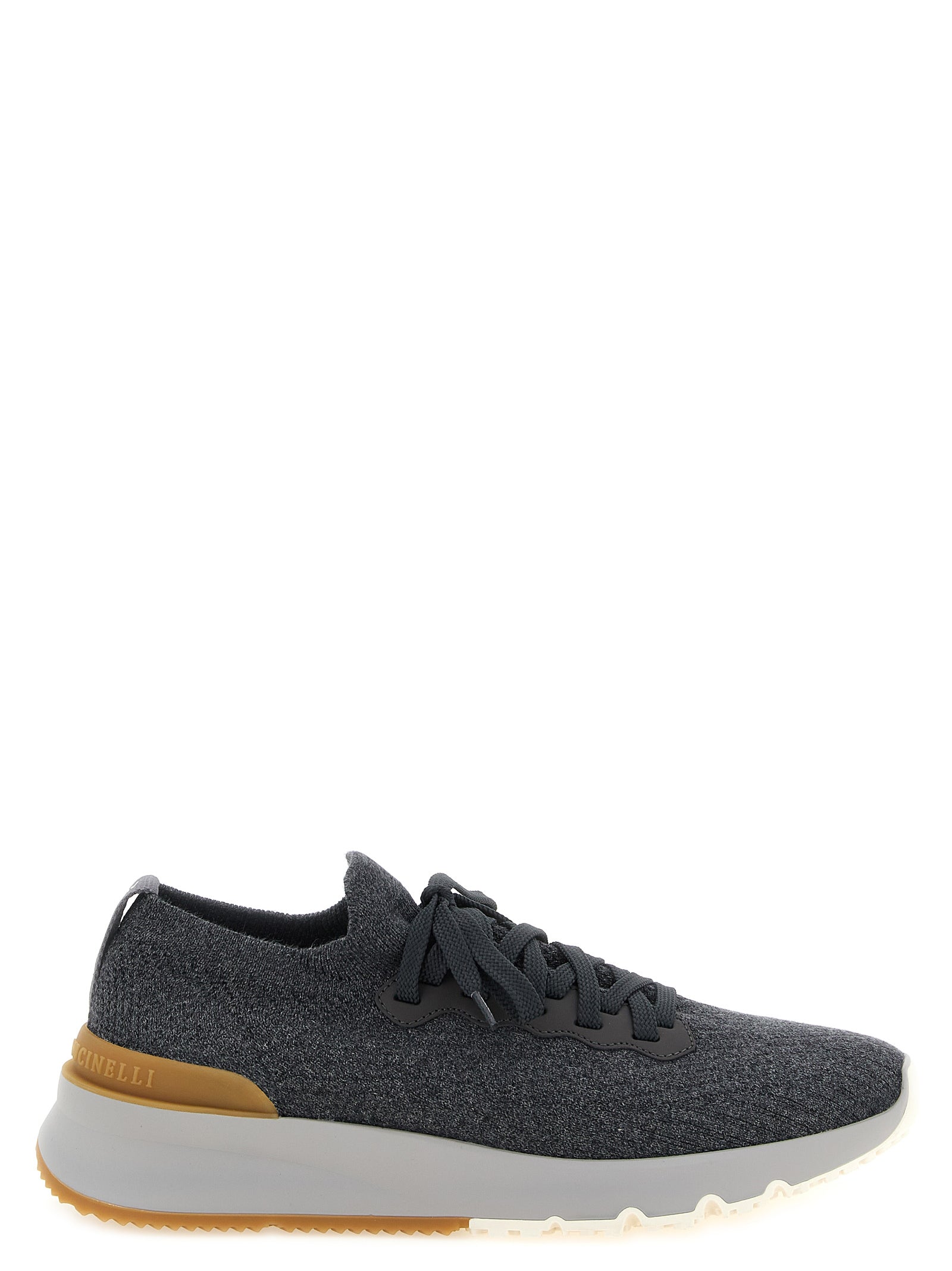 Brunello Cucinelli Gray Cotton Athletic Sneakers Brunello Cucinelli