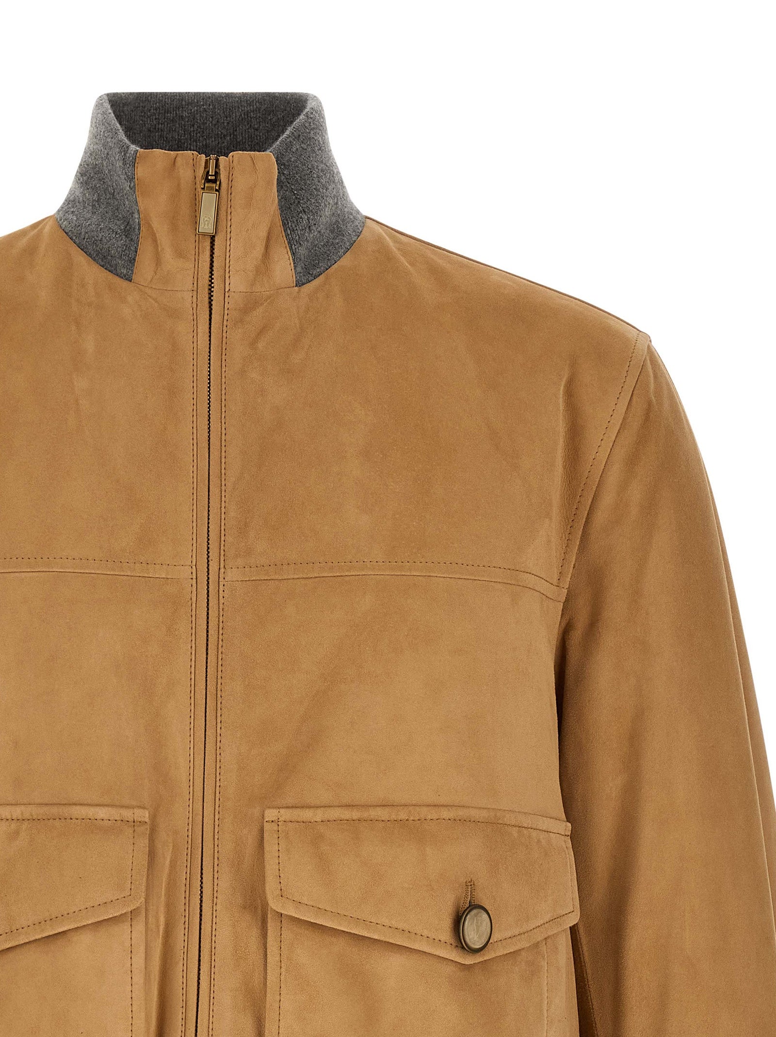 Brunello Cucinelli Beige Lamb Leather Leather Jacket Brunello Cucinelli