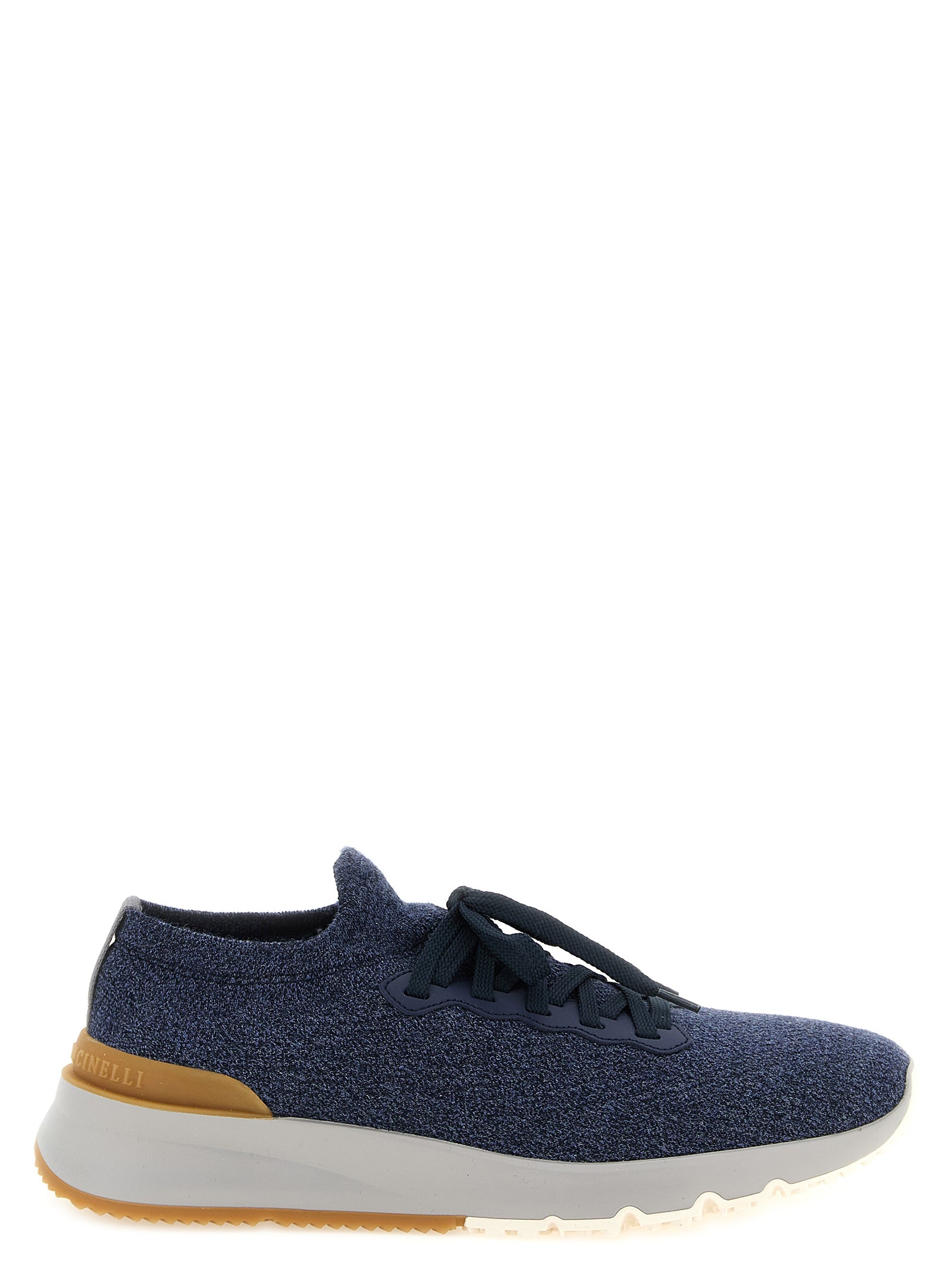 Brunello Cucinelli Blue Wool Athletic Sneakers Brunello Cucinelli
