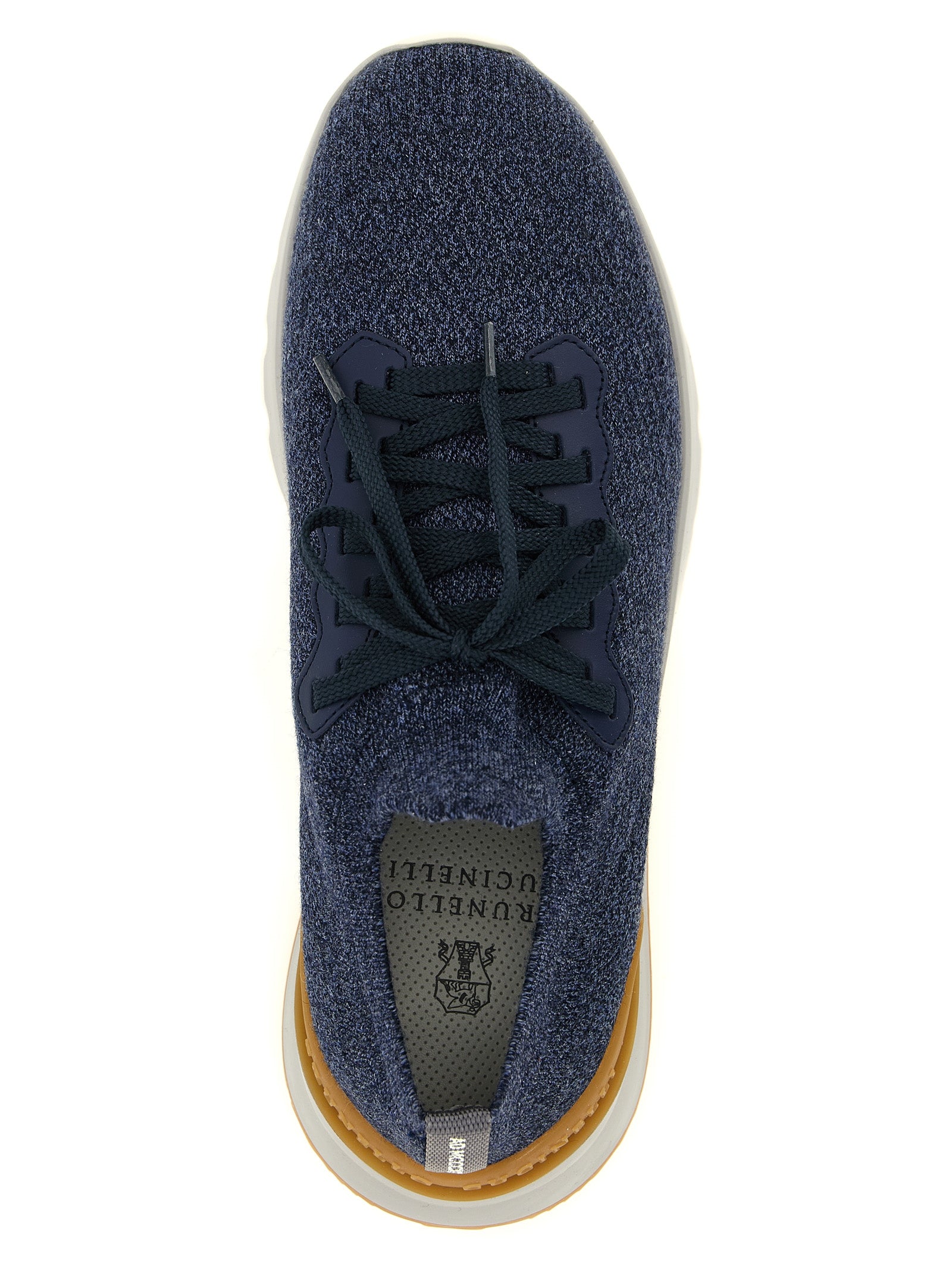 Brunello Cucinelli Blue Wool Athletic Sneakers Brunello Cucinelli