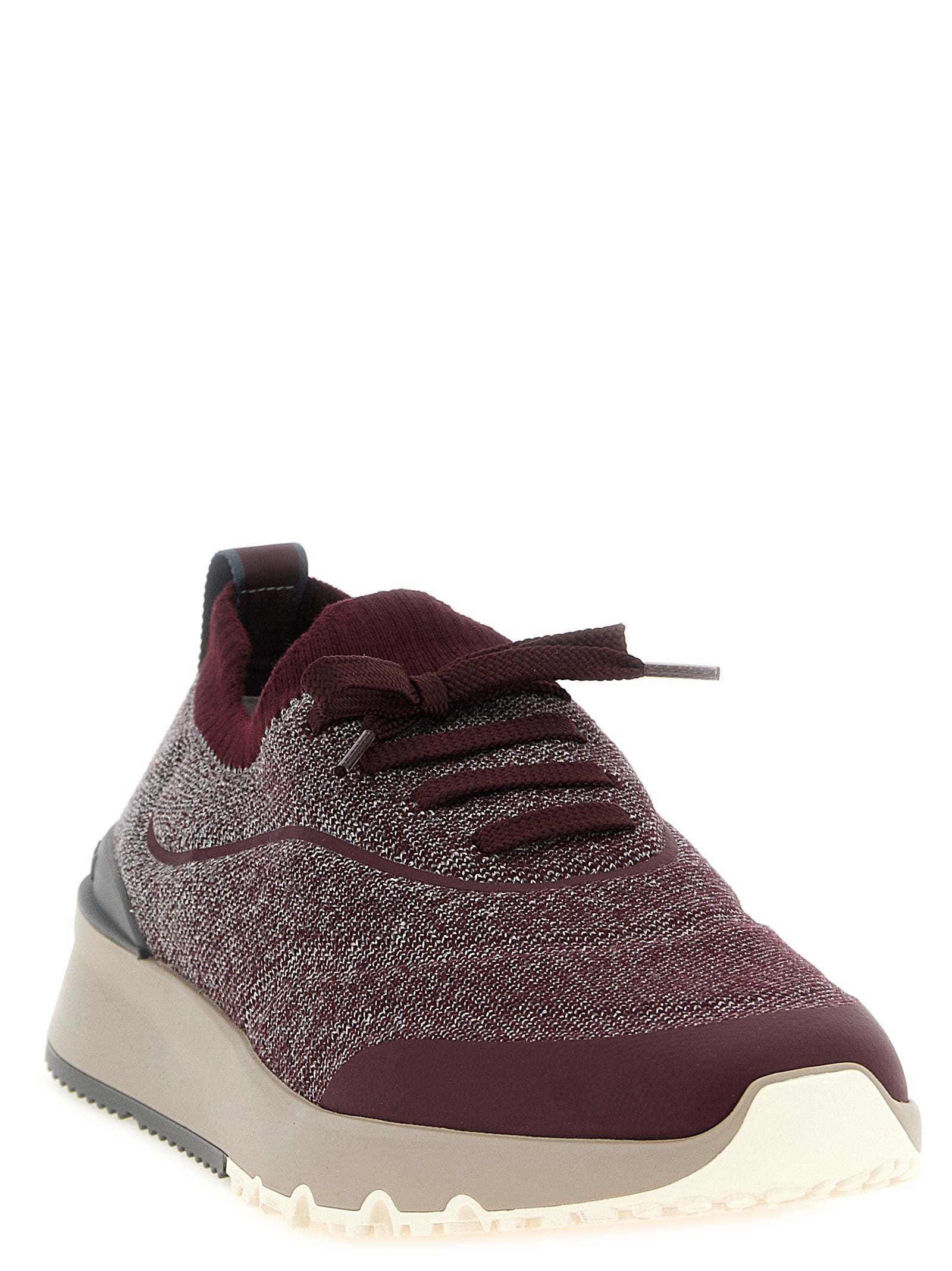 Brunello Cucinelli Bordeaux Cotton Athletic Sneakers Brunello Cucinelli