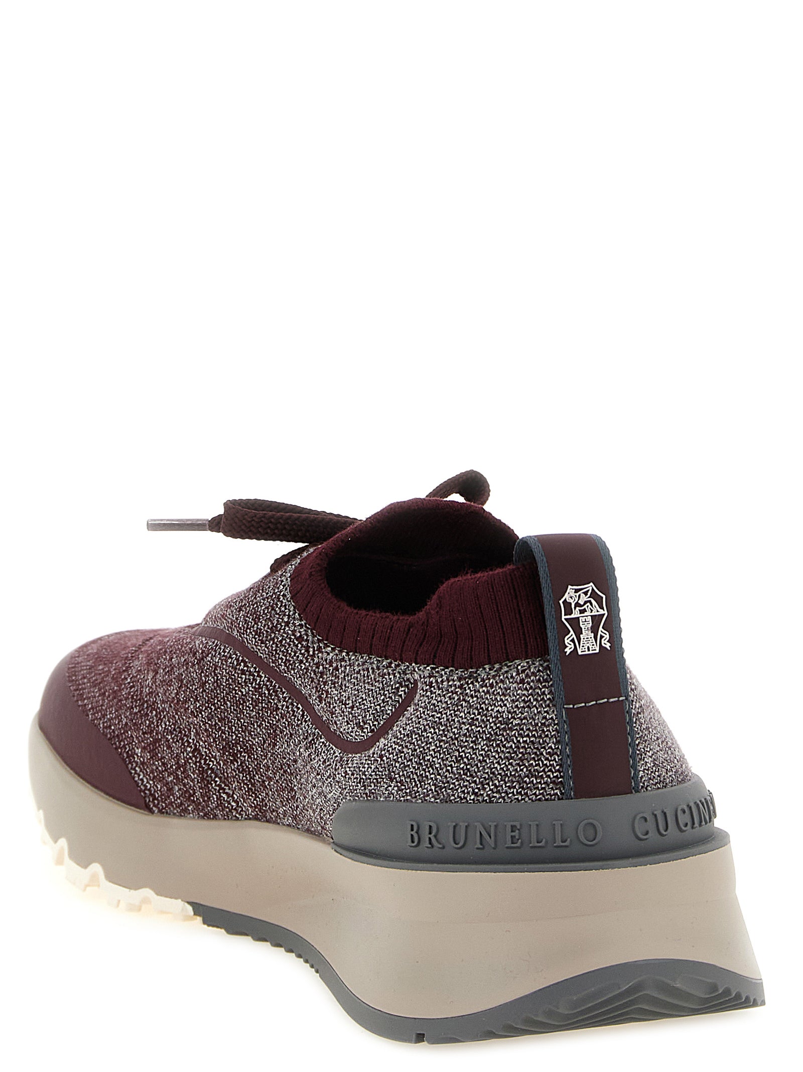 Brunello Cucinelli Bordeaux Cotton Athletic Sneakers Brunello Cucinelli