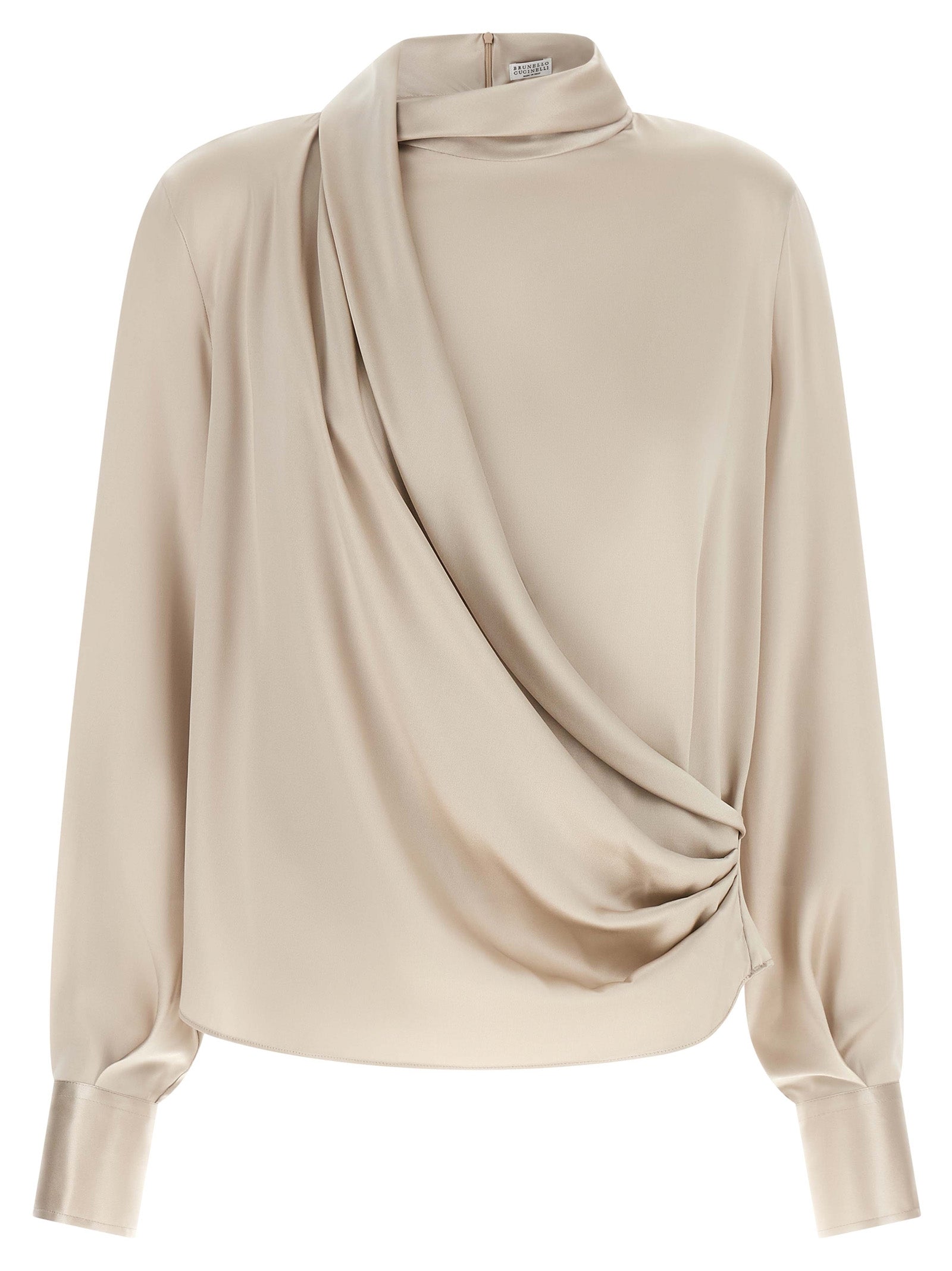 Brunello Cucinelli Beige Silk Blouse Brunello Cucinelli