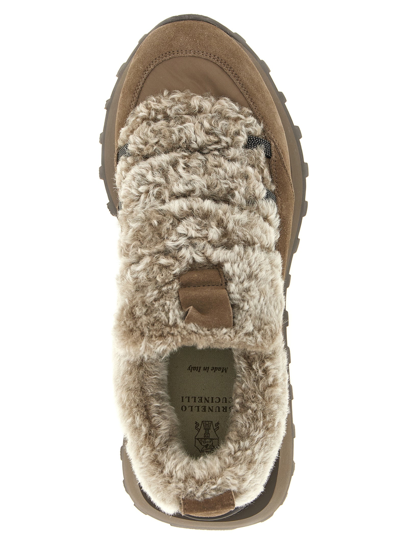 Brunello Cucinelli Brown Calfskin Chunky Sneakers Brunello Cucinelli