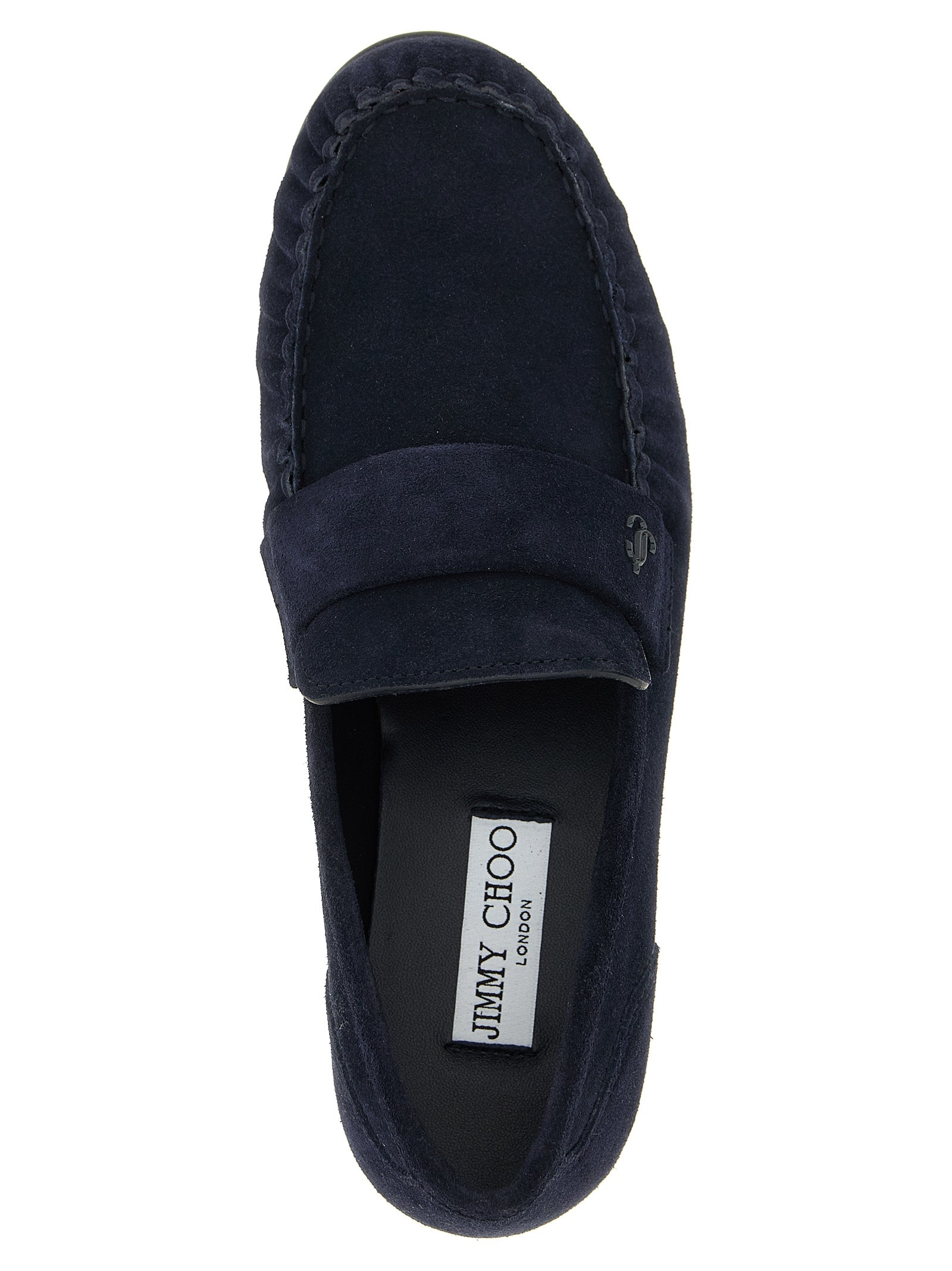 Jimmy Choo Blue Leather Slip-On Loafers Jimmy Choo
