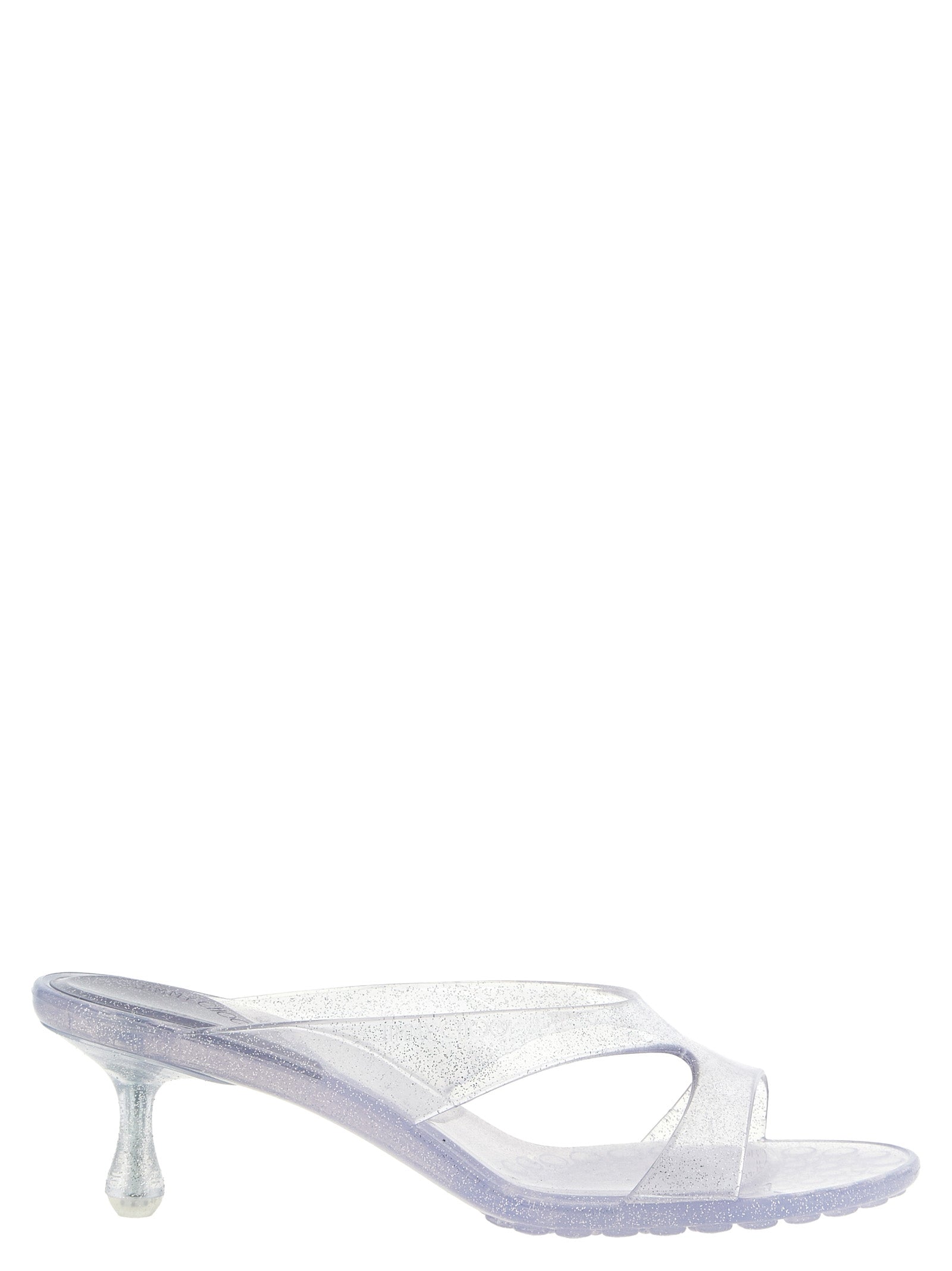 Jimmy Choo Silver Rubber Flat Sandals Jimmy Choo