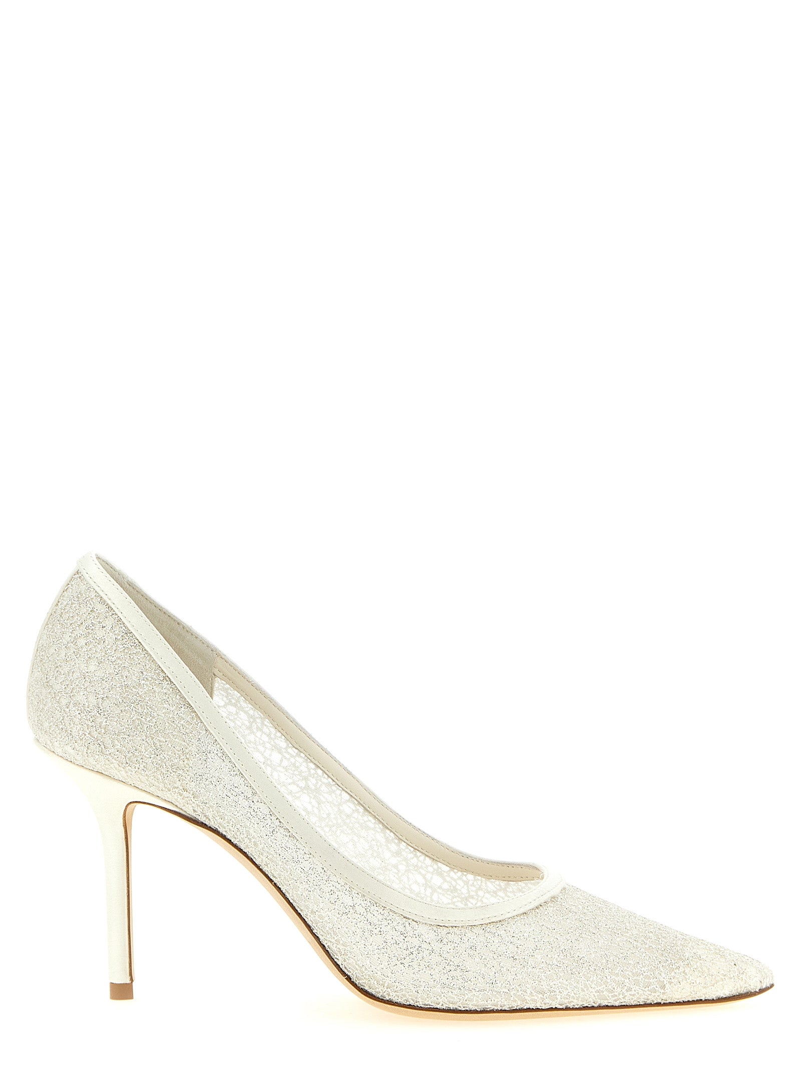 Jimmy Choo White Tencel High Heel Pumps Jimmy Choo