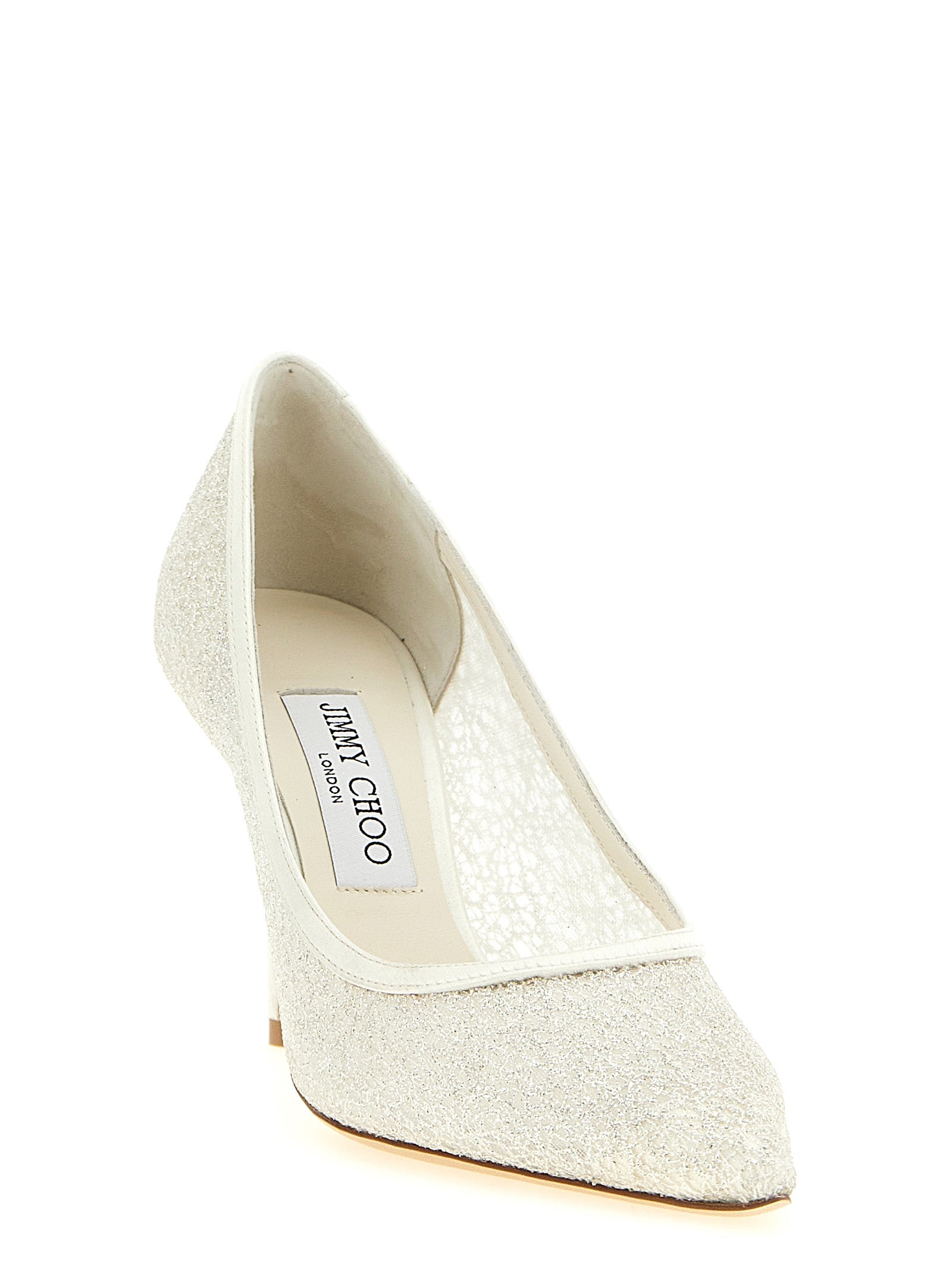 Jimmy Choo White Tencel High Heel Pumps Jimmy Choo