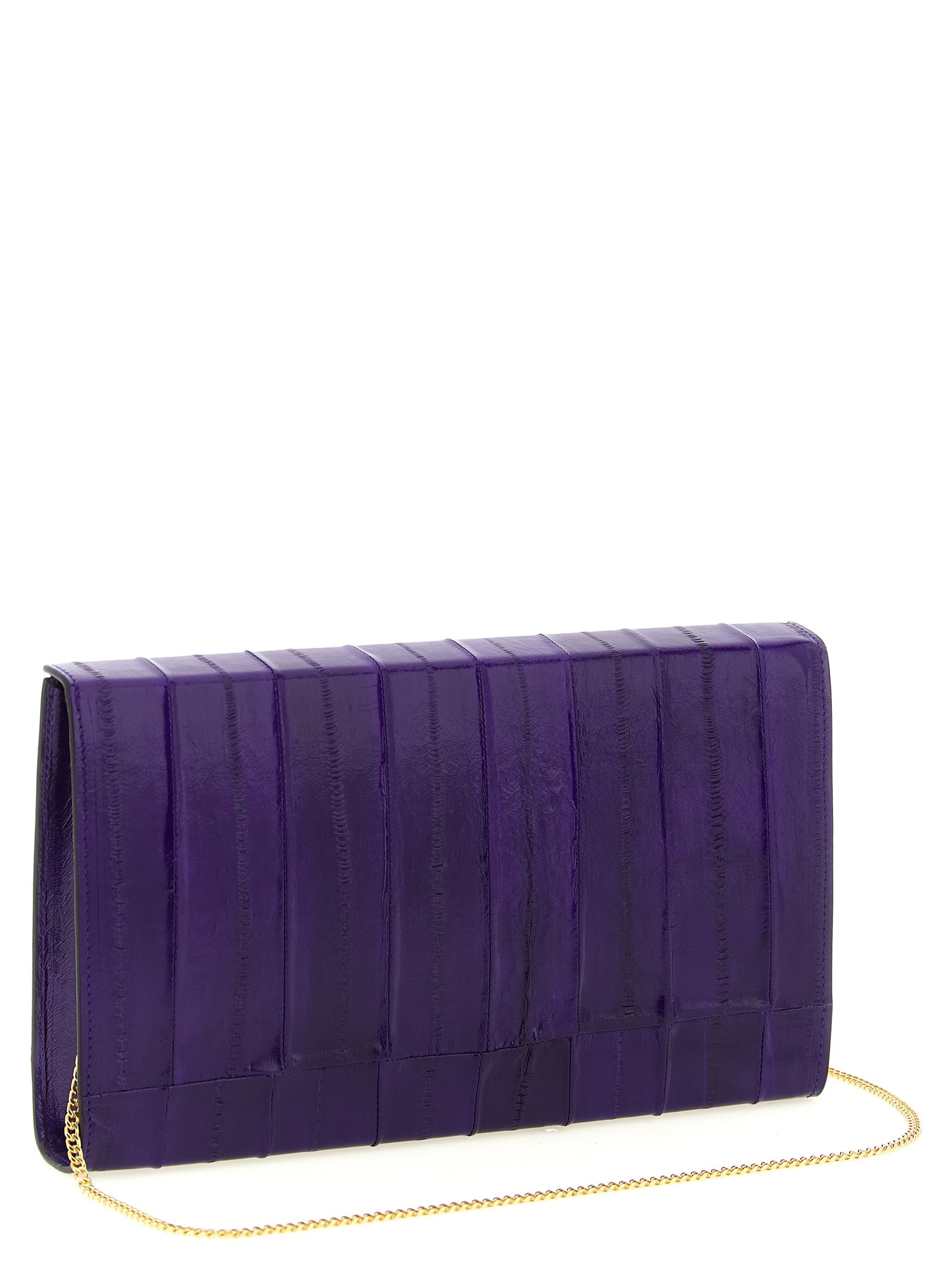 Giuseppe Zanotti Purple Leather Clutch Bag Giuseppe Zanotti