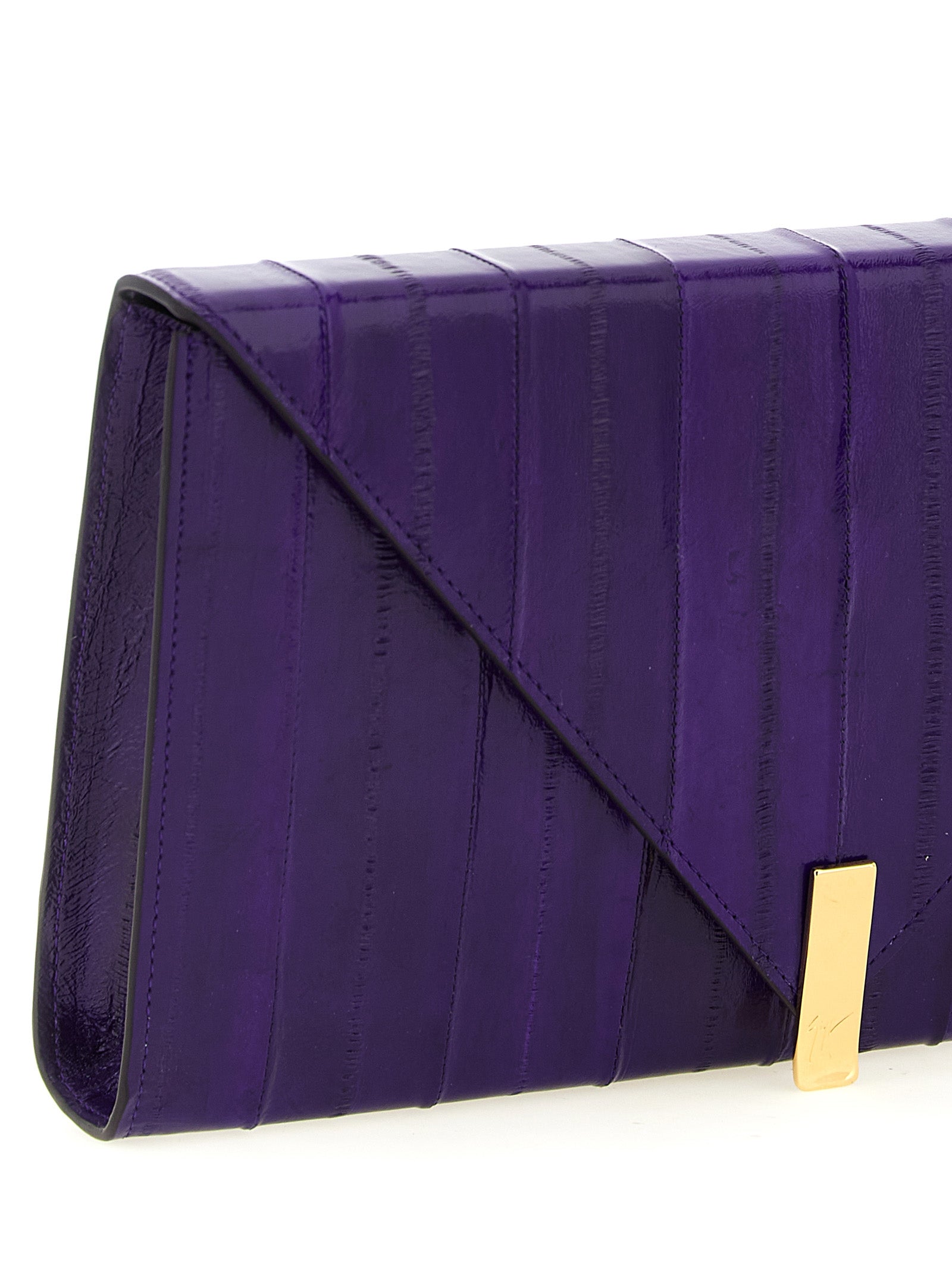 Giuseppe Zanotti Purple Leather Clutch Bag Giuseppe Zanotti