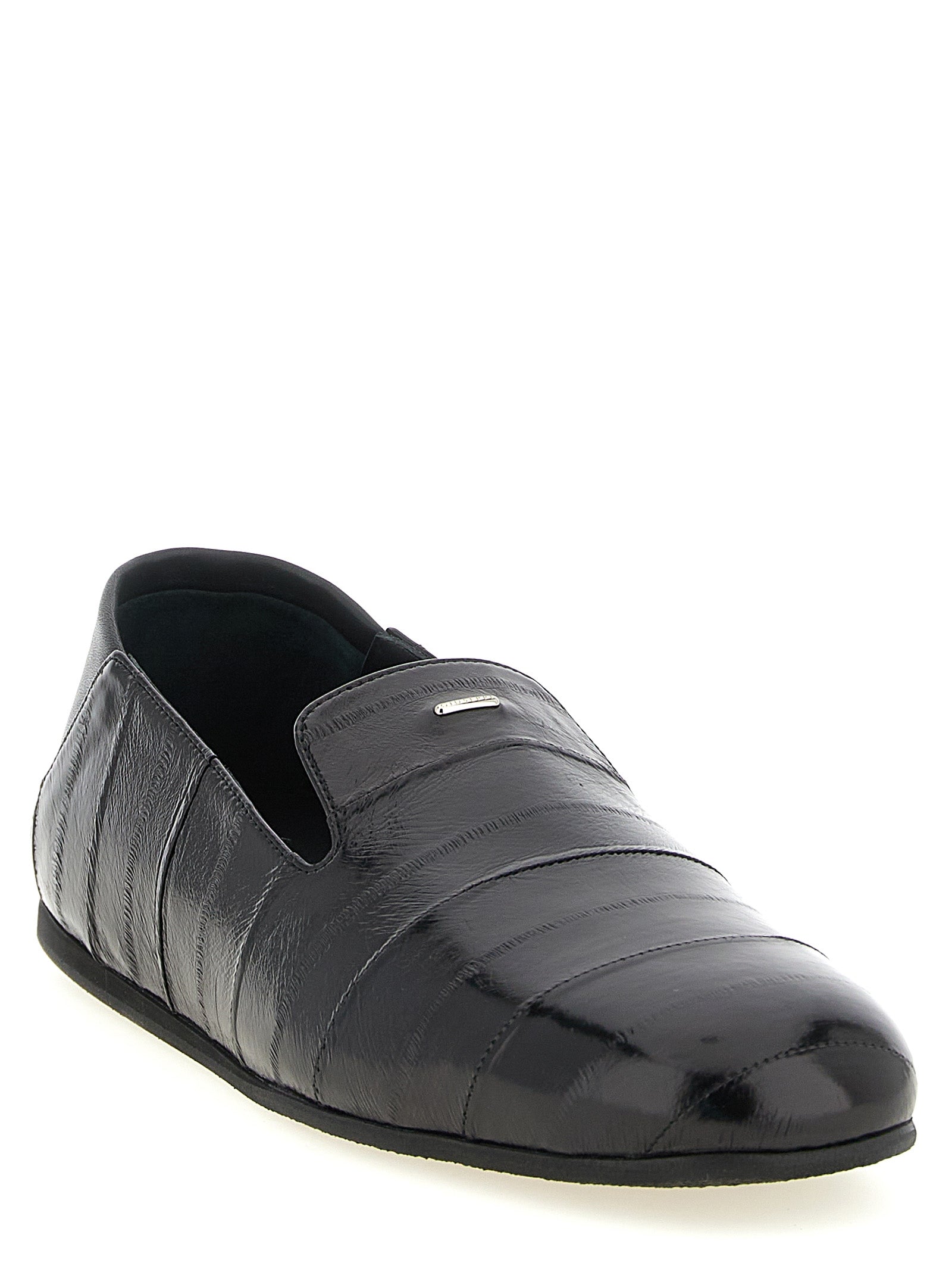 Giuseppe Zanotti Black Leather Slip-On Loafers Giuseppe Zanotti