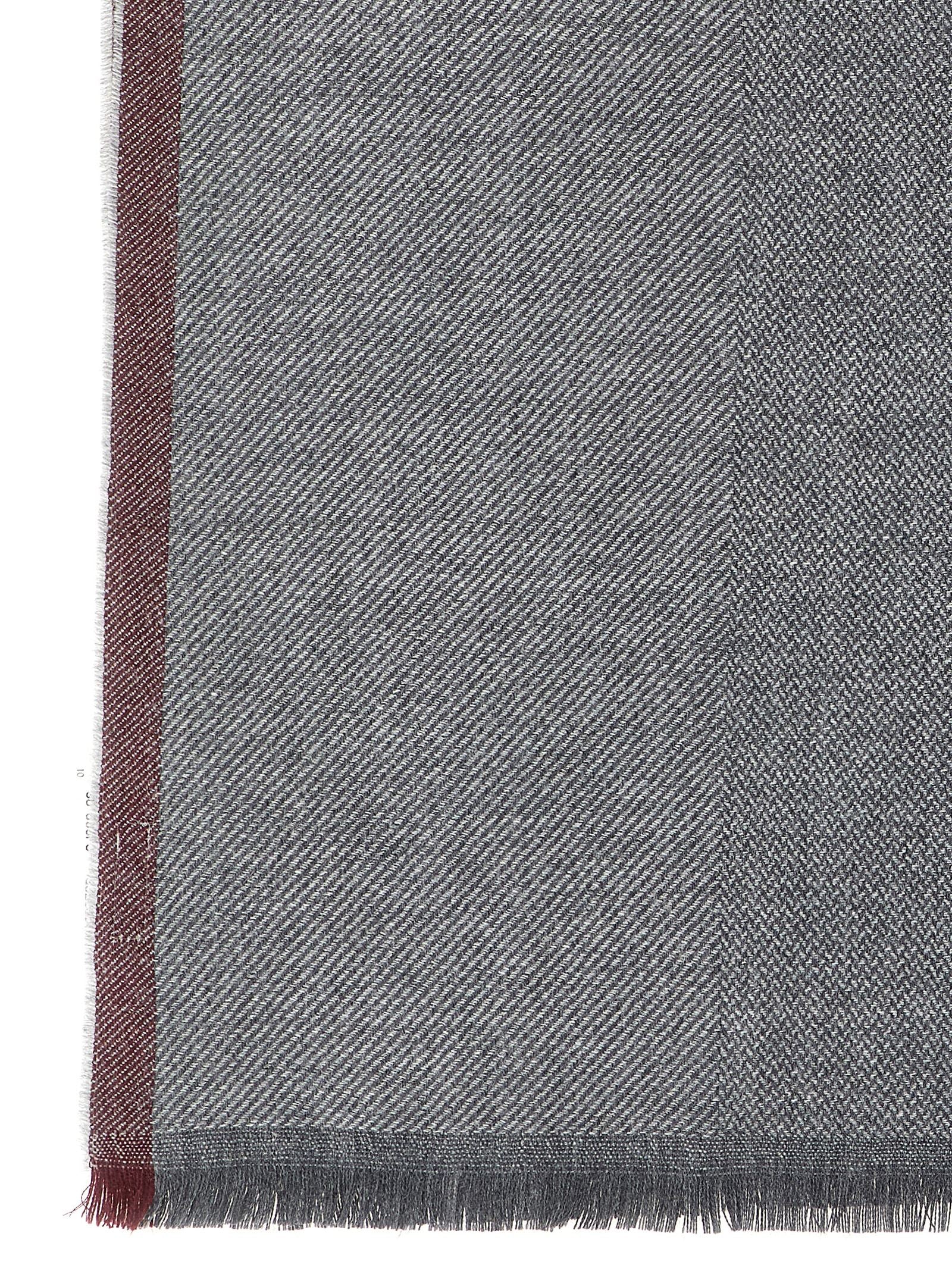 Brunello Cucinelli Gray Wool Scarf Brunello Cucinelli