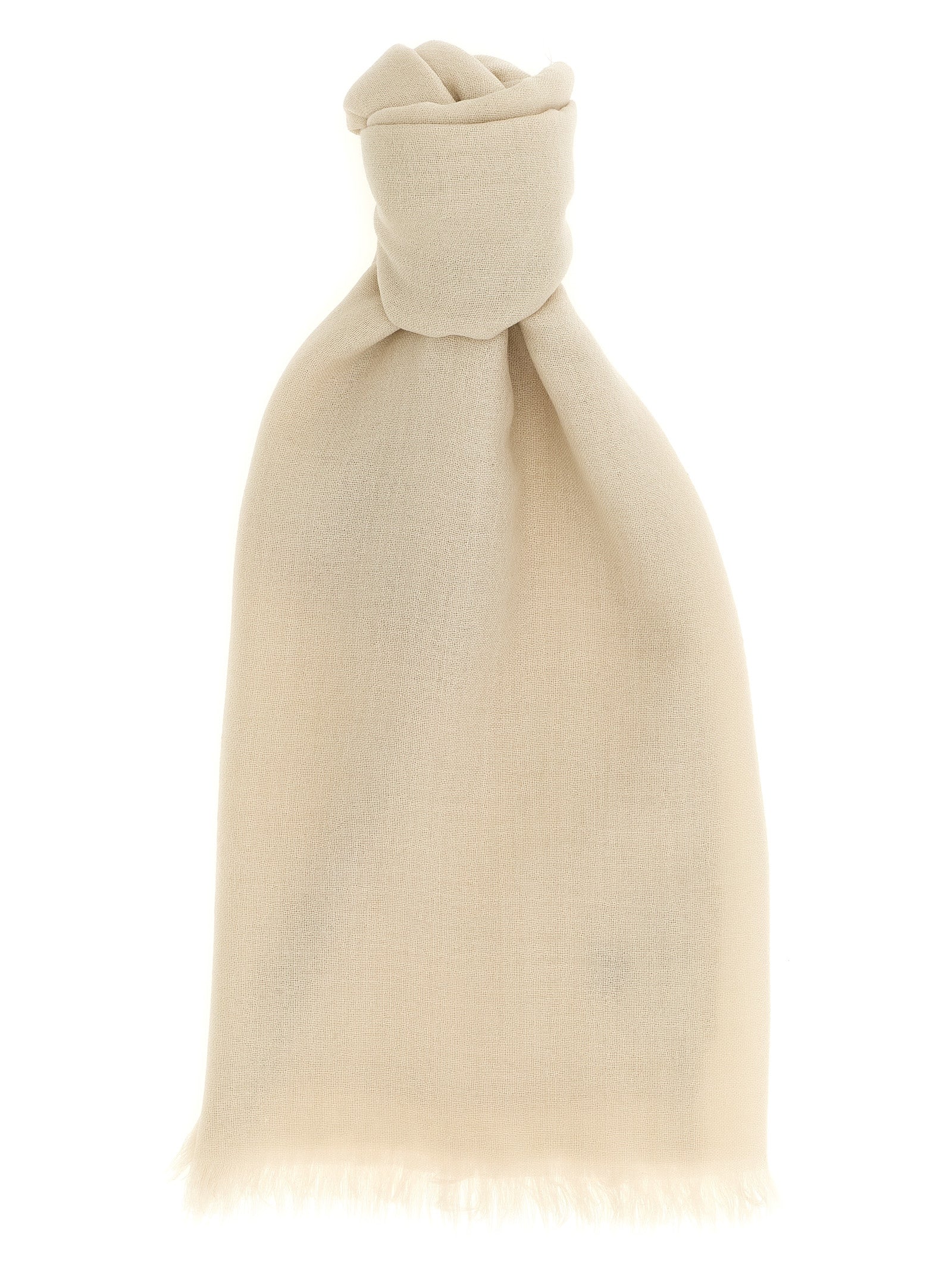 Brunello Cucinelli Beige Cashmere Scarf Brunello Cucinelli
