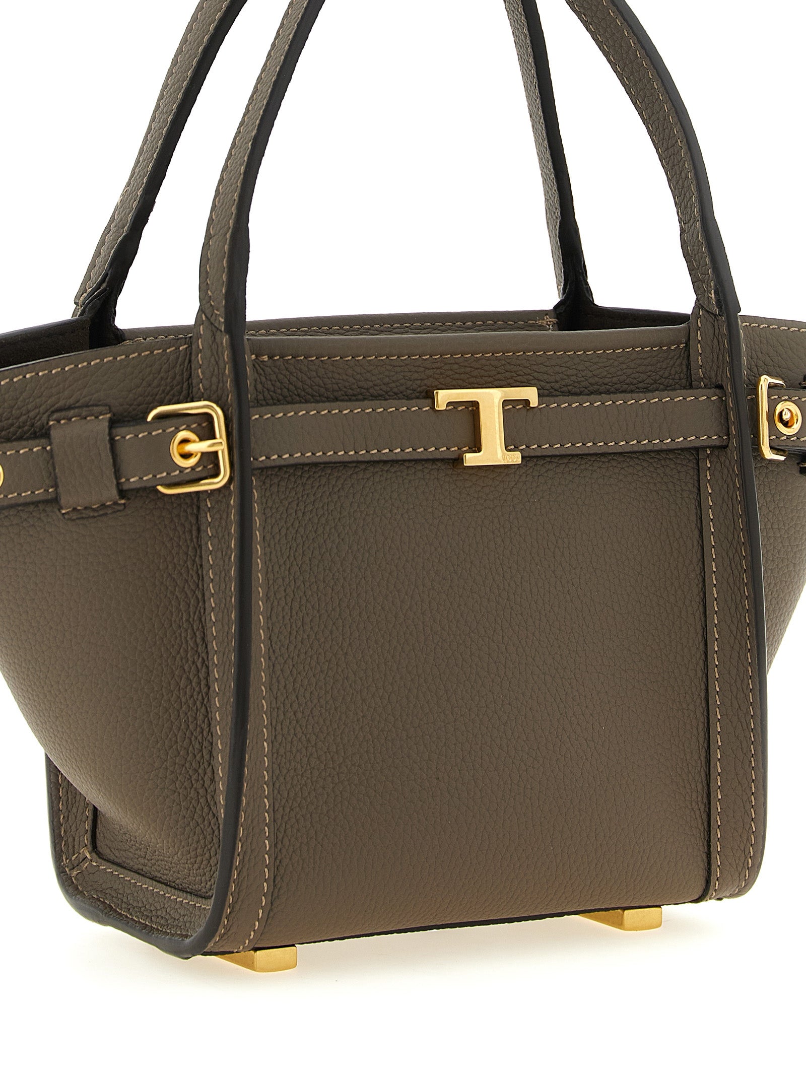 Tod's Gray Calfskin Tote Bag Tod's