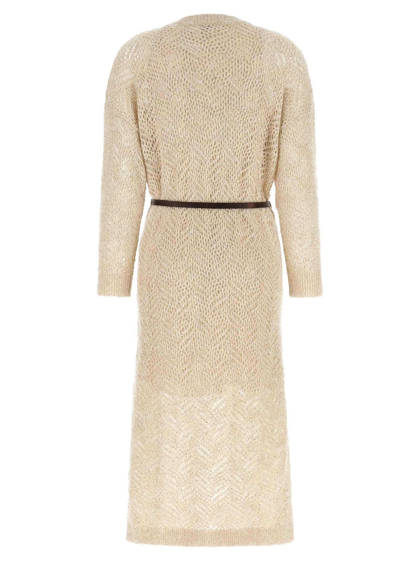 Brunello Cucinelli Beige Polyamide Midi Dress Brunello Cucinelli