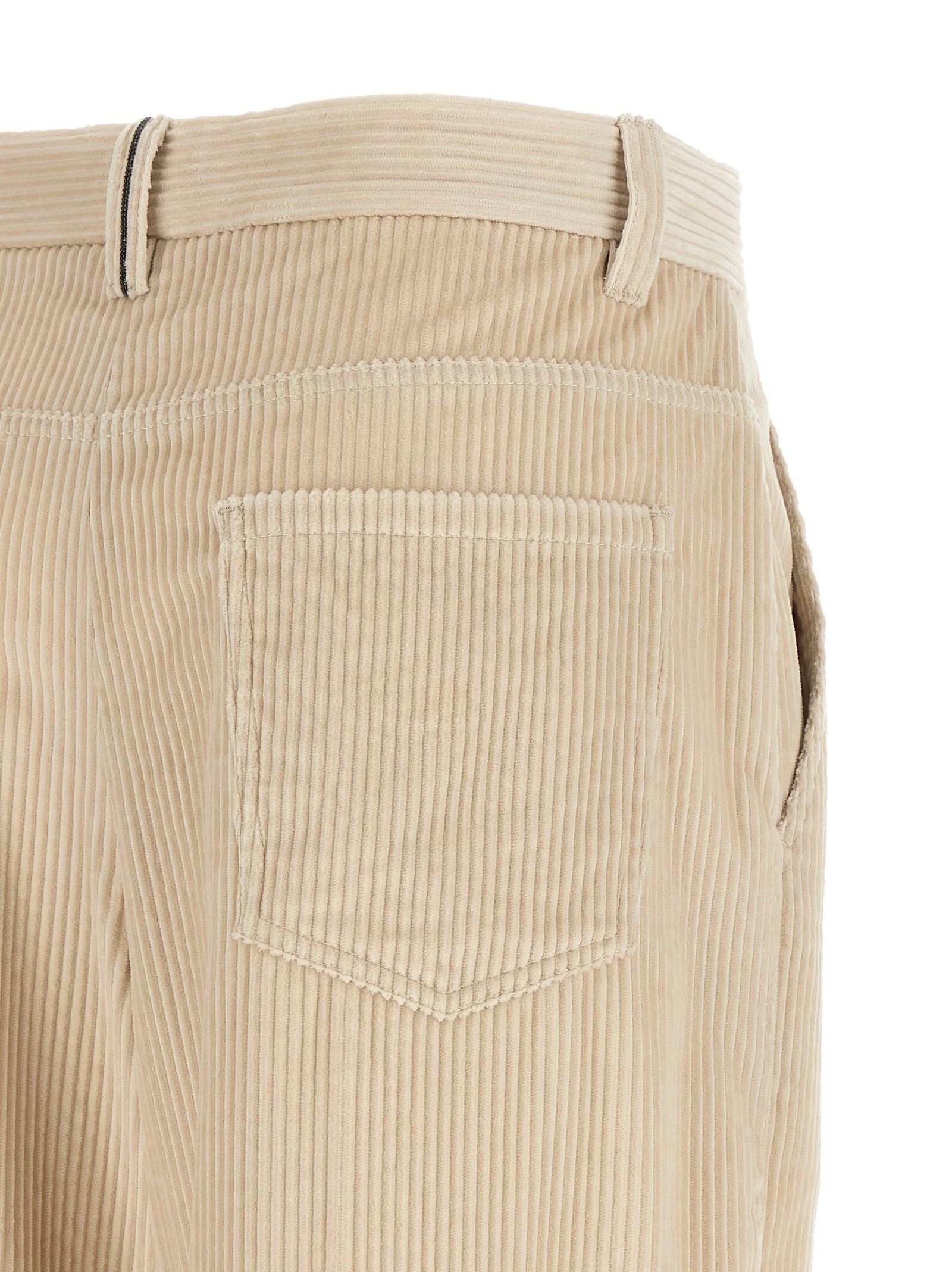 Brunello Cucinelli Beige Cotton Casual Pants Brunello Cucinelli