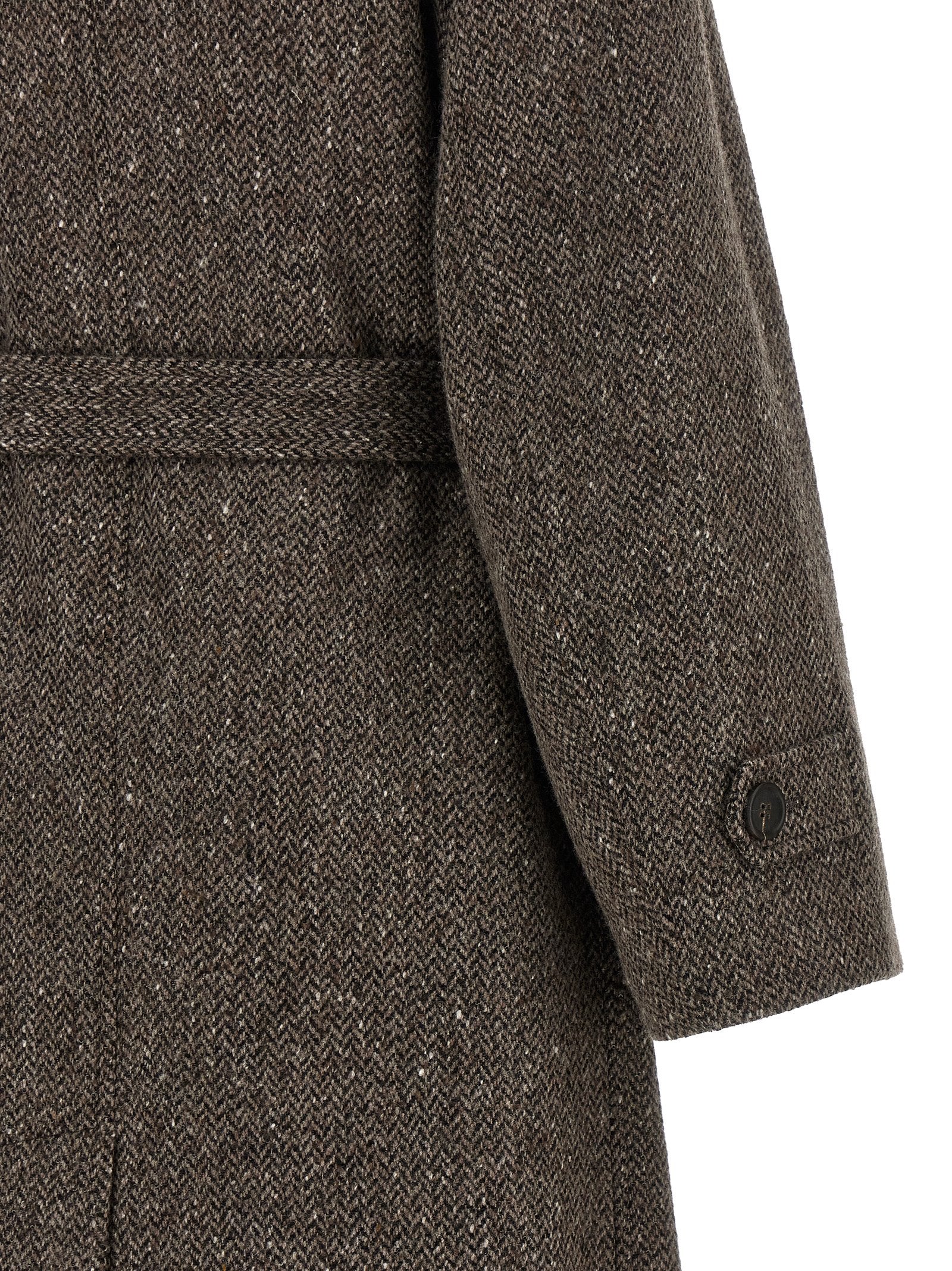 Brunello Cucinelli Brown Virgin Wool Coat Brunello Cucinelli