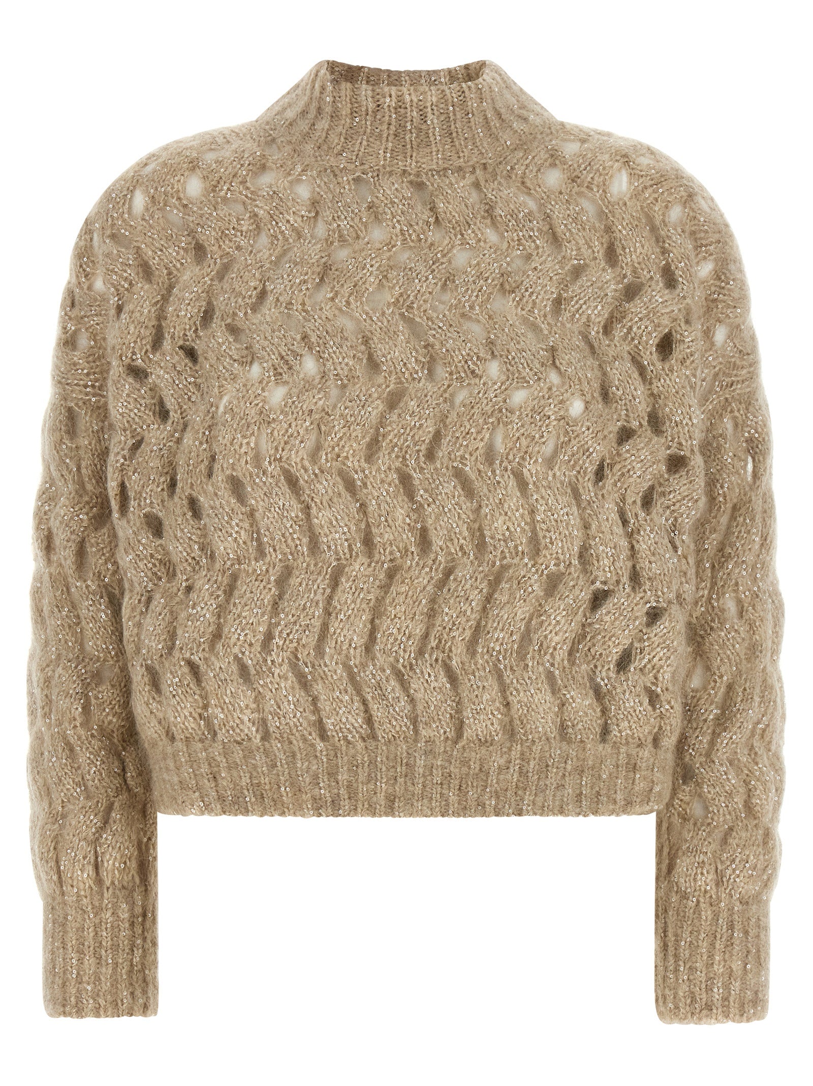 Brunello Cucinelli Beige Wool Cardigan Brunello Cucinelli