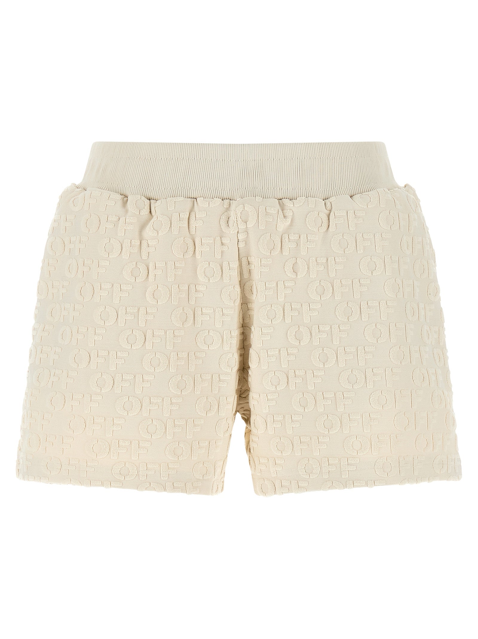 Off-White Beige Cotton Bermuda Shorts Off-White