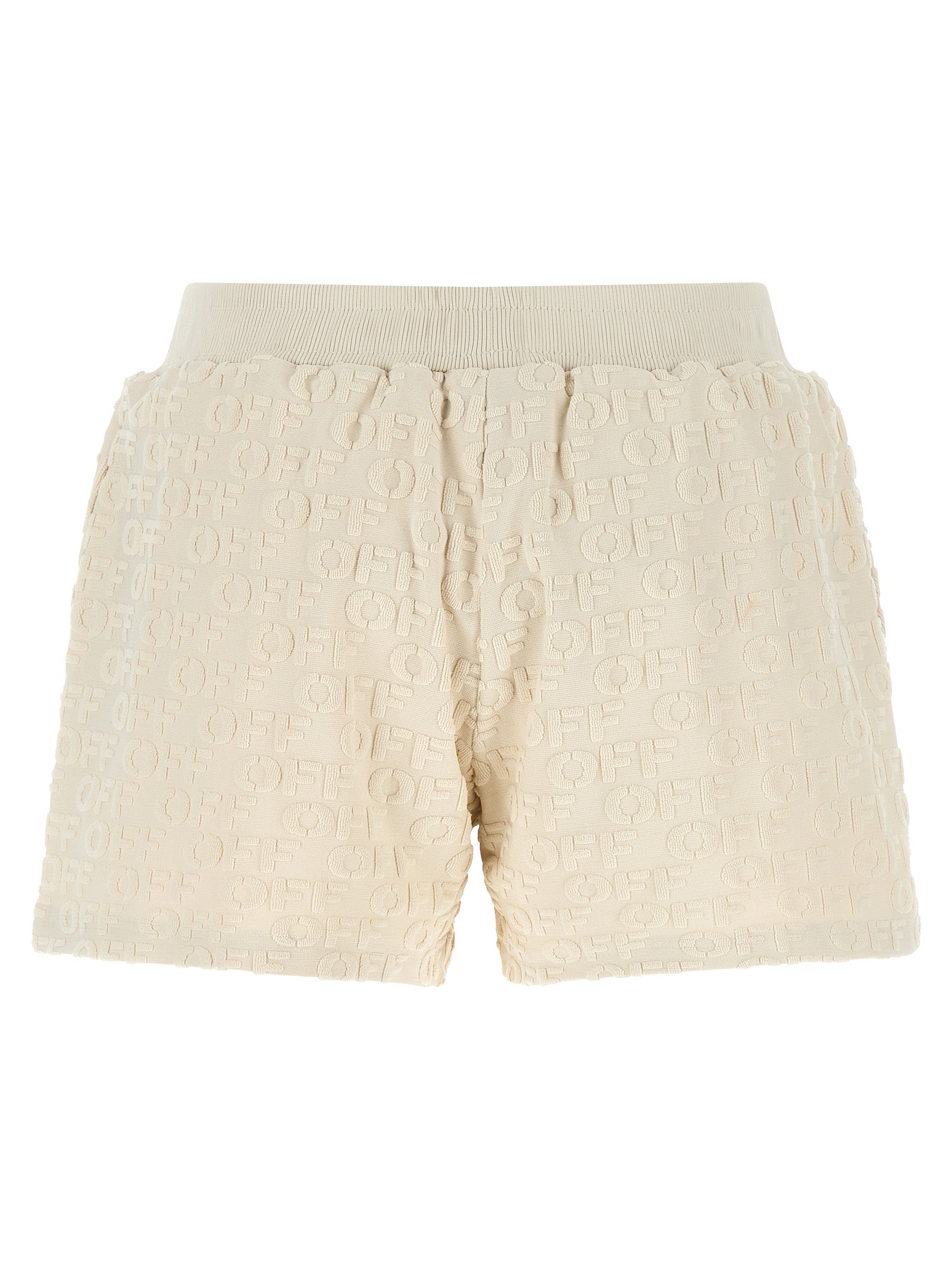 Off-White Beige Cotton Bermuda Shorts Off-White