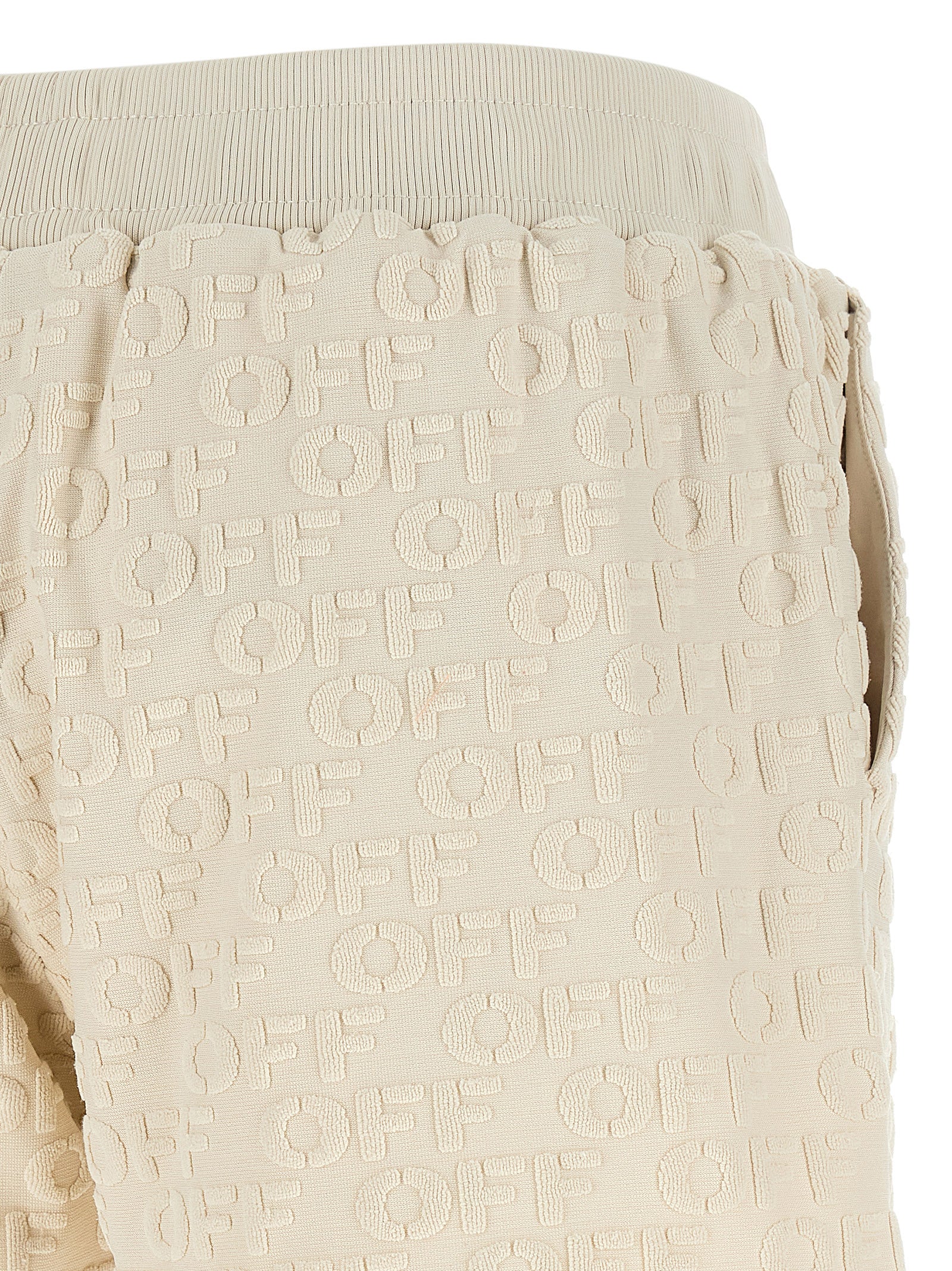 Off-White Beige Cotton Bermuda Shorts Off-White