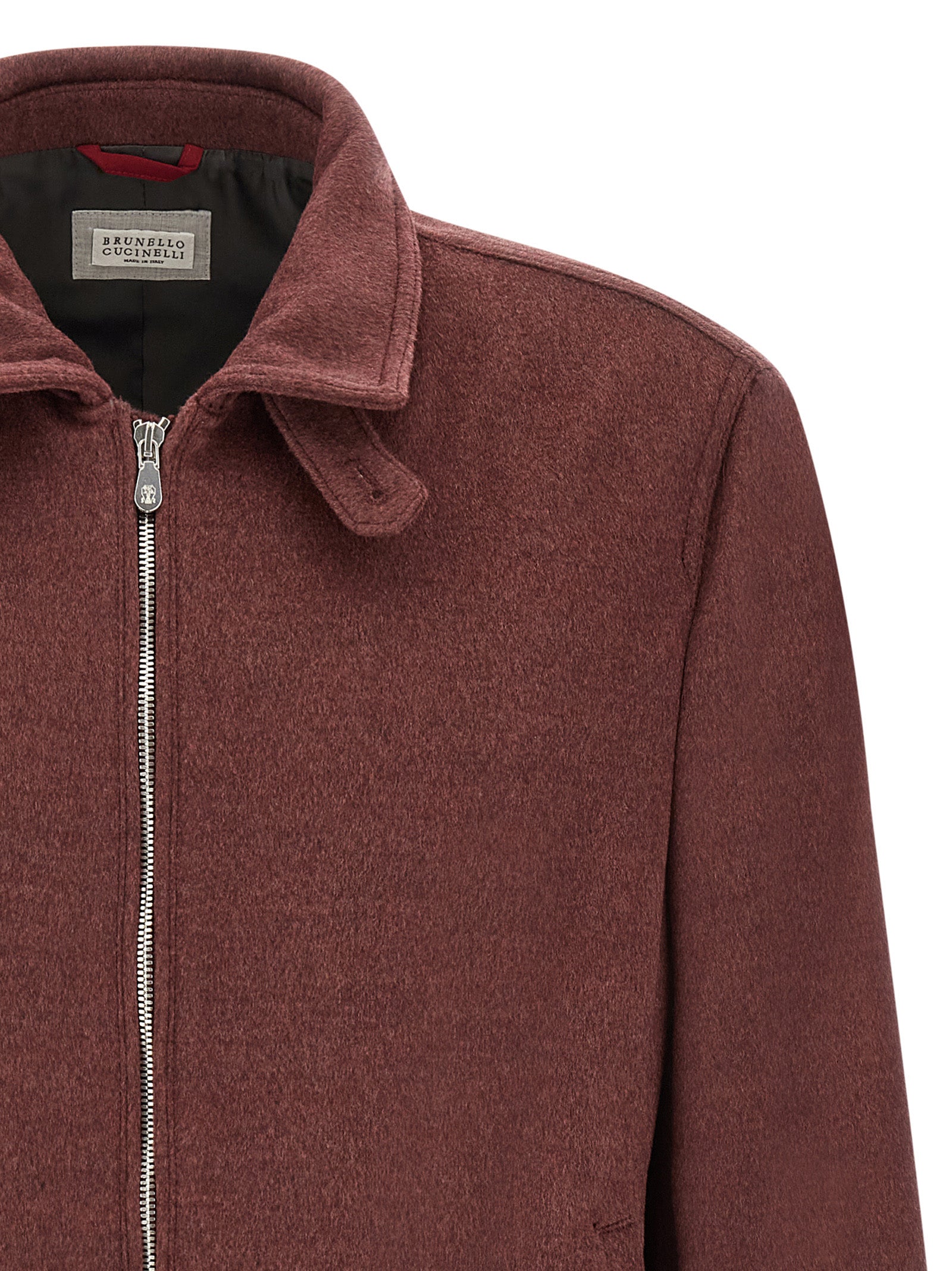 Brunello Cucinelli Bordeaux Virgin Wool Bomber Brunello Cucinelli