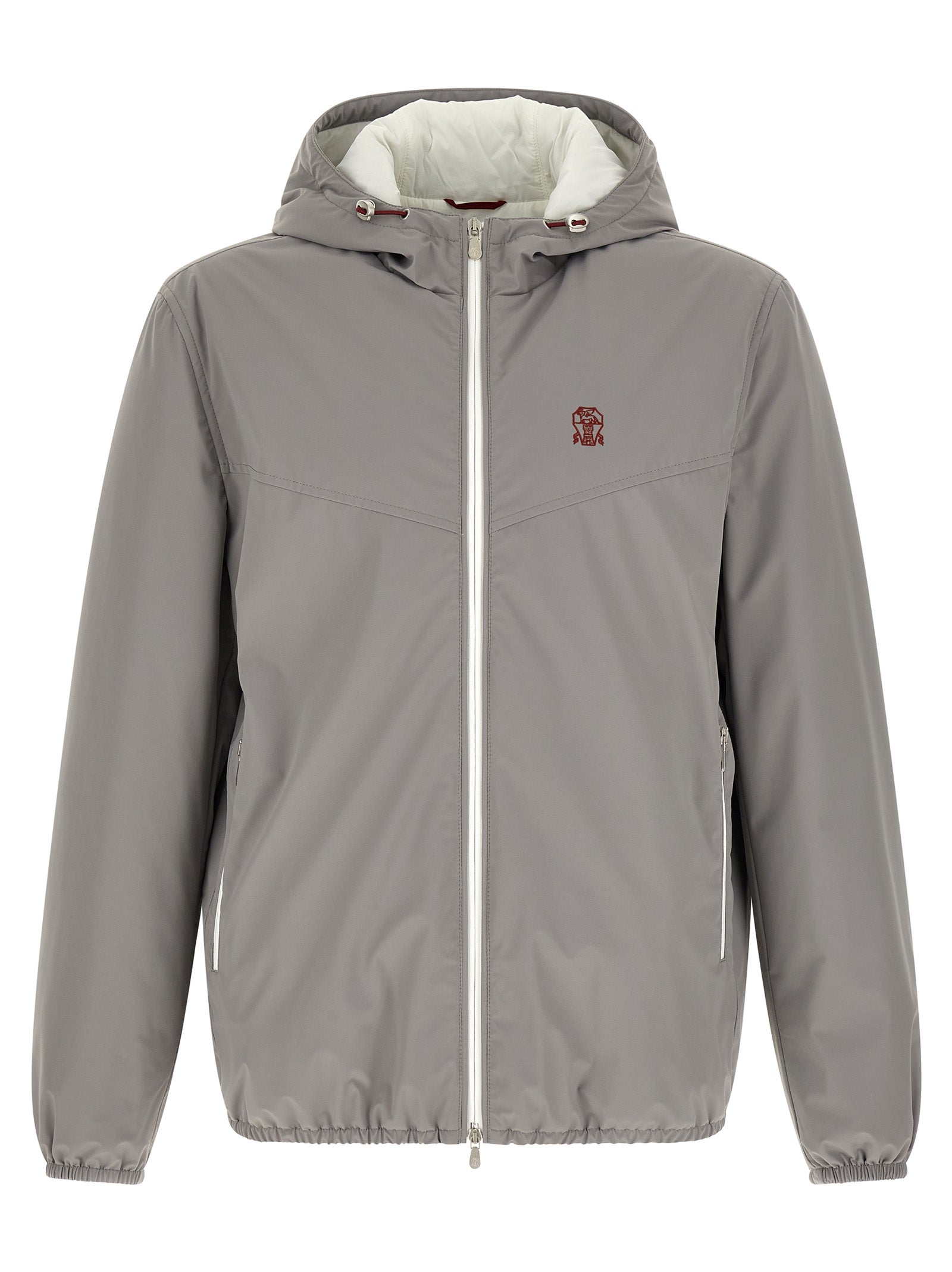Brunello Cucinelli Gray Polyamide Shell Jacket Brunello Cucinelli