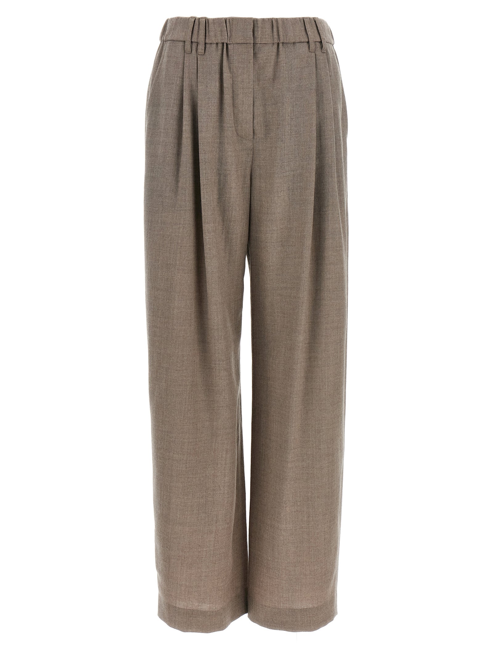 Brunello Cucinelli White Virgin Wool Casual Pants Brunello Cucinelli