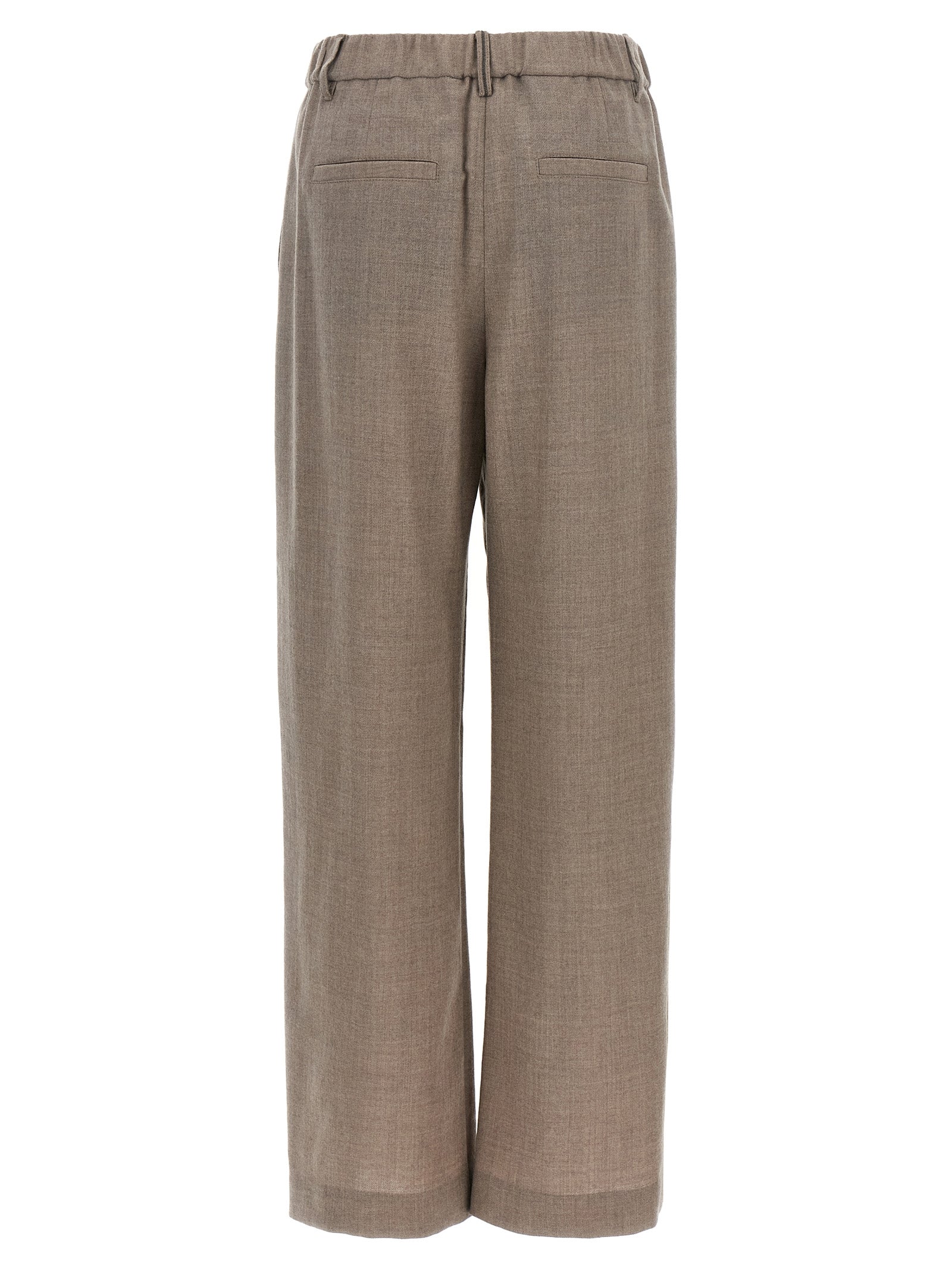 Brunello Cucinelli White Virgin Wool Casual Pants Brunello Cucinelli